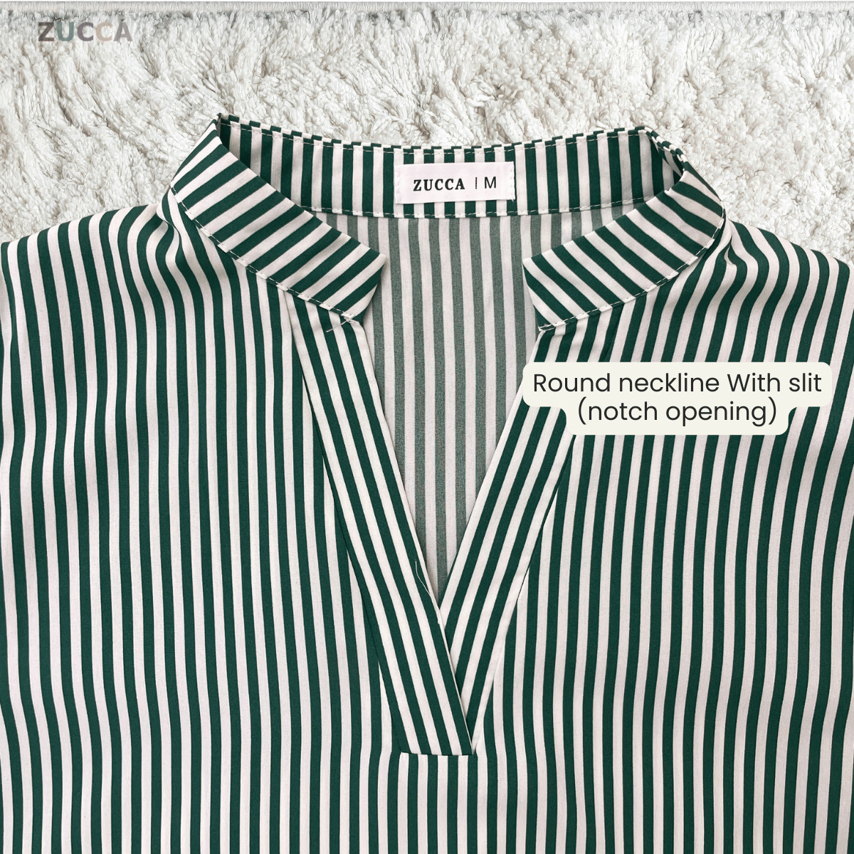 ZUCCA ZALIA MINIMAL STRIPED MODEST BLOUSE-MA195