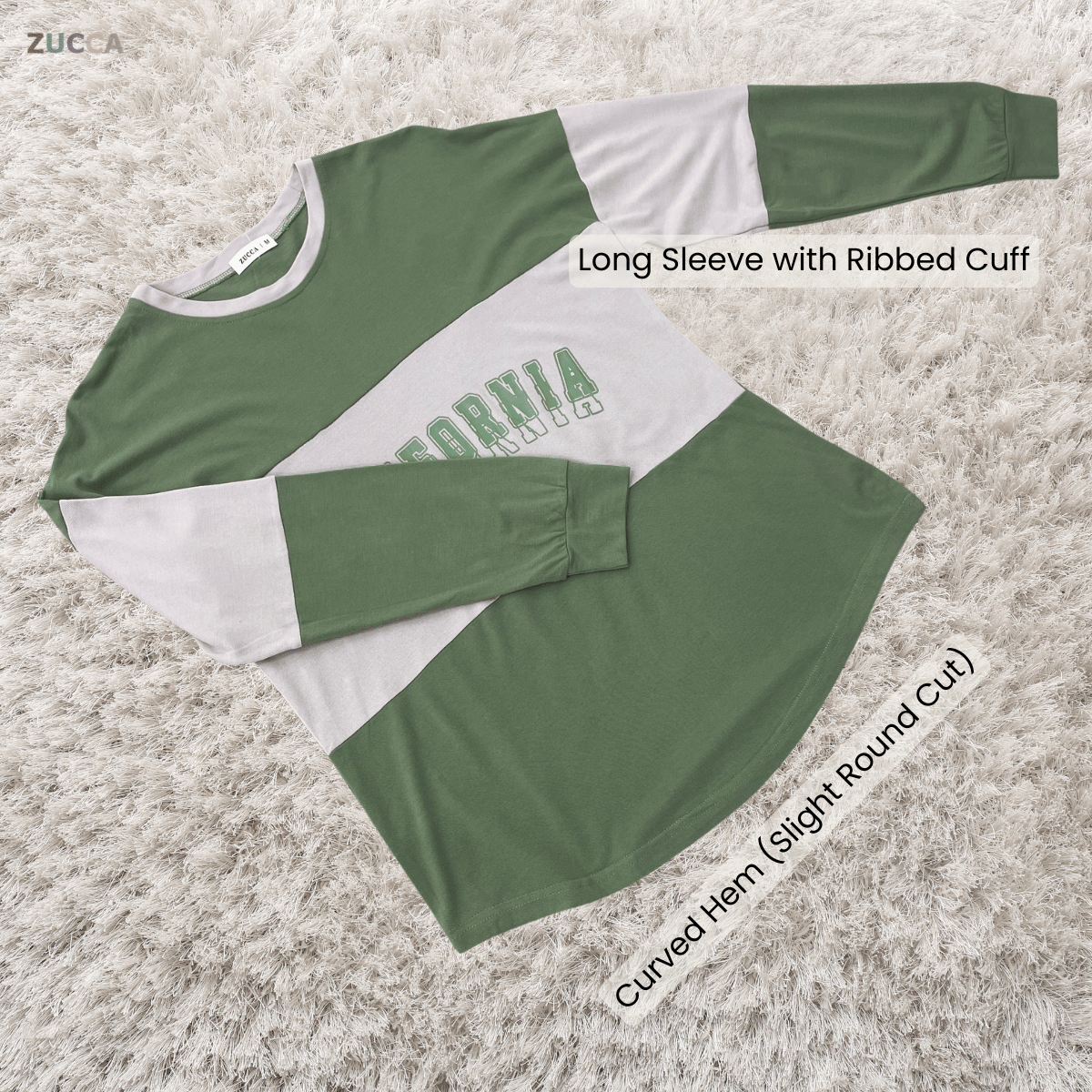 ZUCCA HADA RETRO SPORT LONG SLEEVE COLORBLOCK TOP - MA196