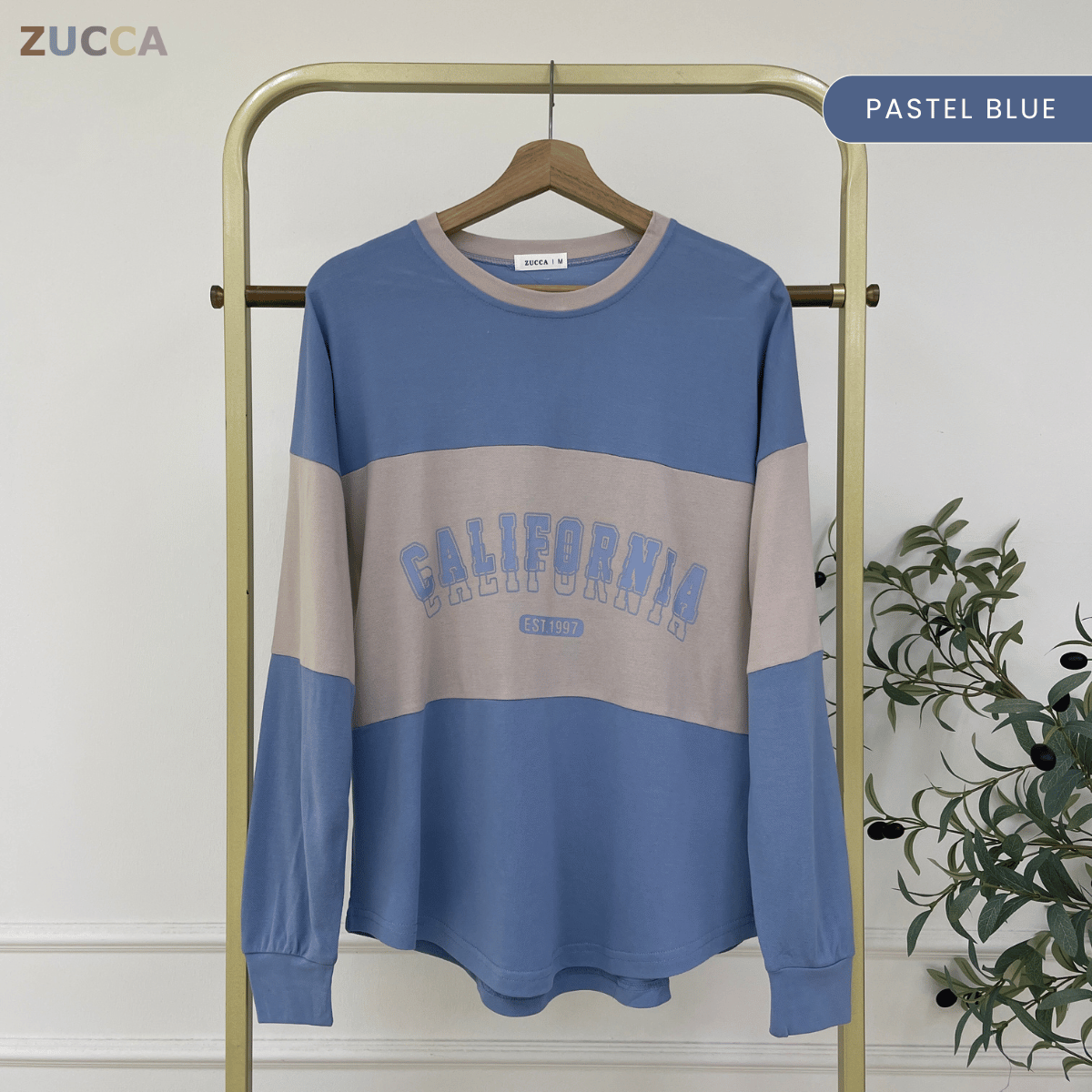 ZUCCA HADA RETRO SPORT LONG SLEEVE COLORBLOCK TOP - MA196