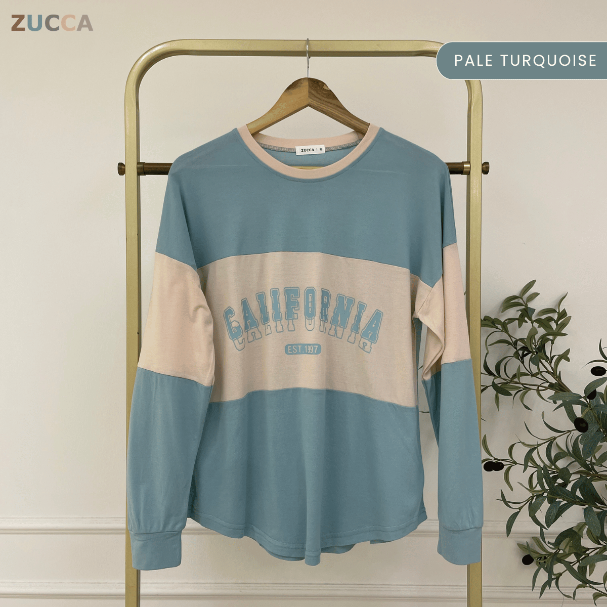 ZUCCA HADA RETRO SPORT LONG SLEEVE COLORBLOCK TOP - MA196