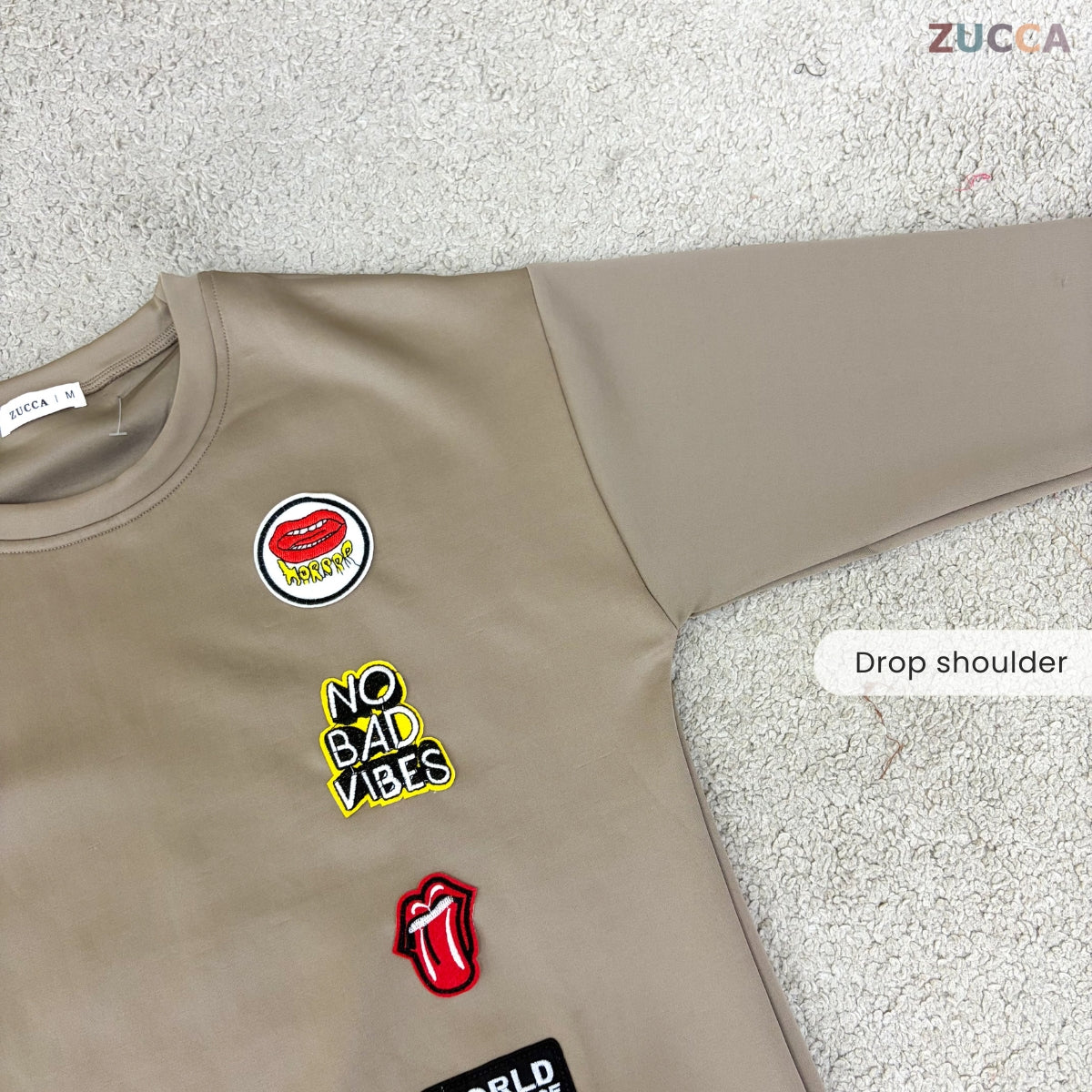ZUCCA KAEIRA KASUAL WOMEN PATCH EMBROIDERED COZY SWEATSHIRT - MA197