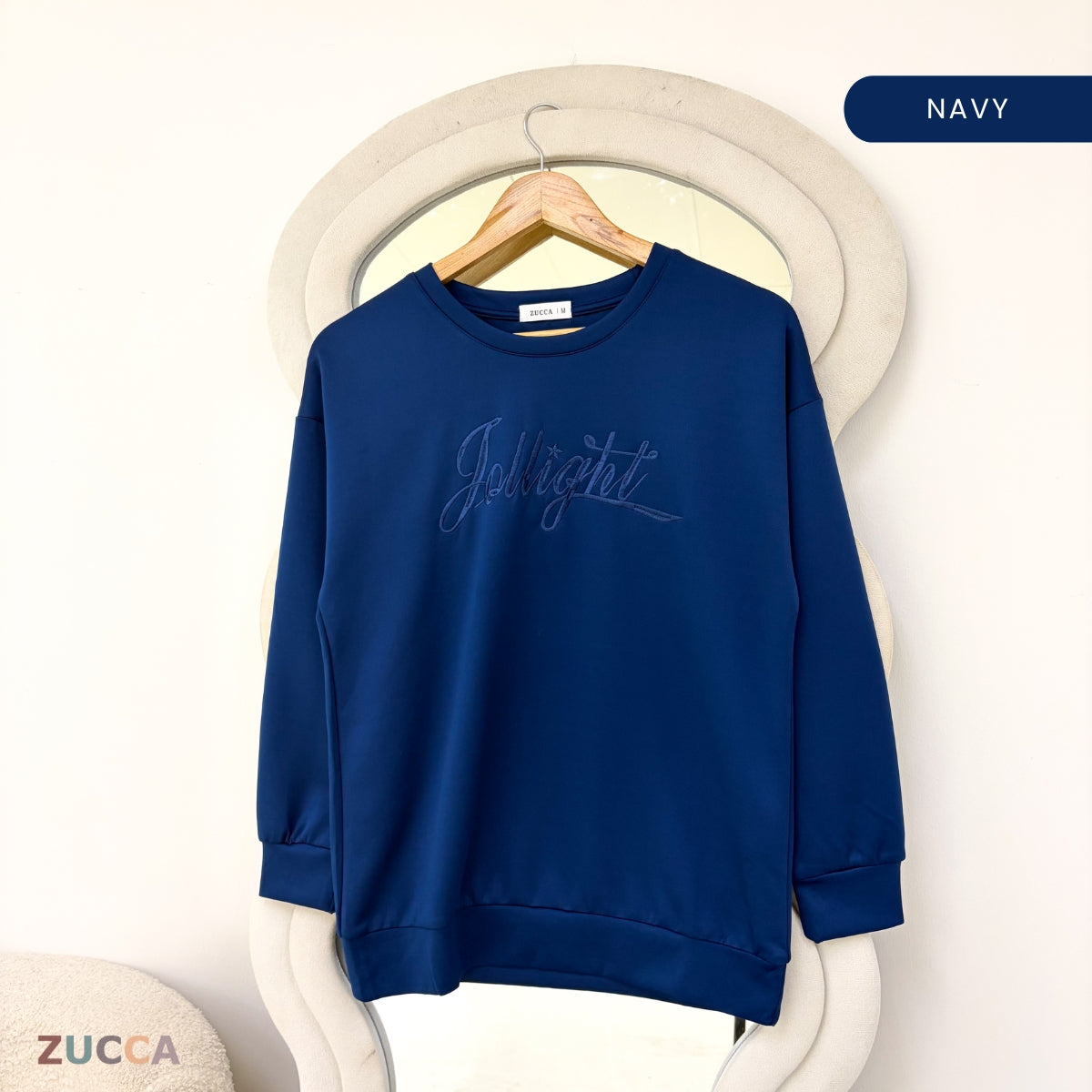 ZUCCA NELLY MINIMAL EMBROIDERED COZY SWEATSHIRT - MA199