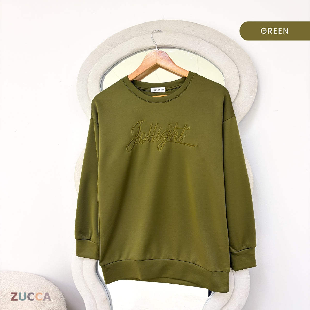 ZUCCA NELLY MINIMAL EMBROIDERED COZY SWEATSHIRT - MA199