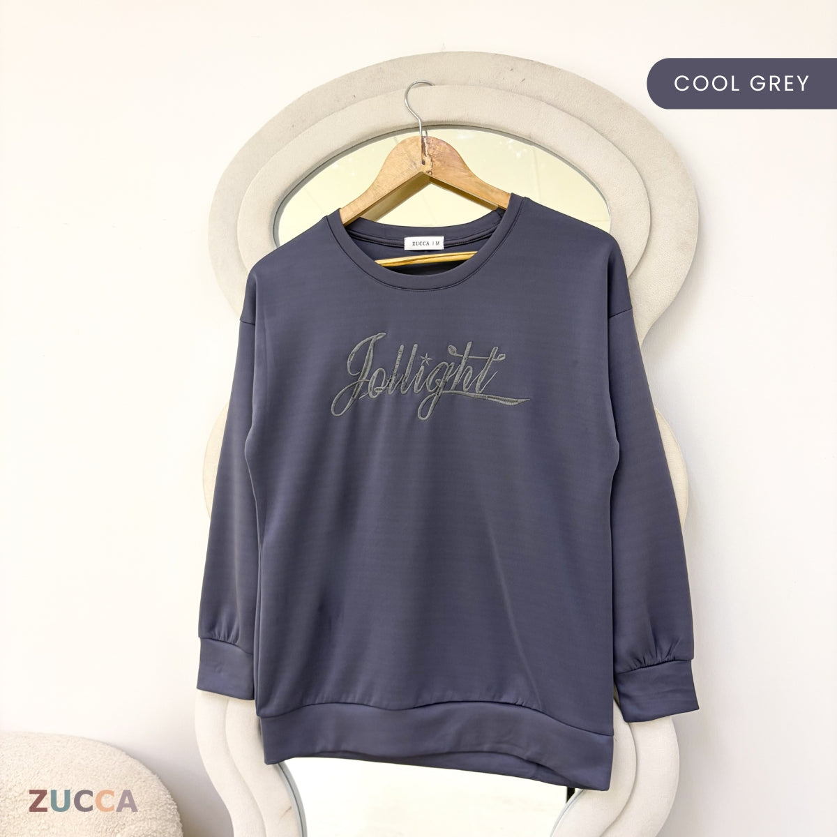 ZUCCA NELLY MINIMAL EMBROIDERED COZY SWEATSHIRT - MA199