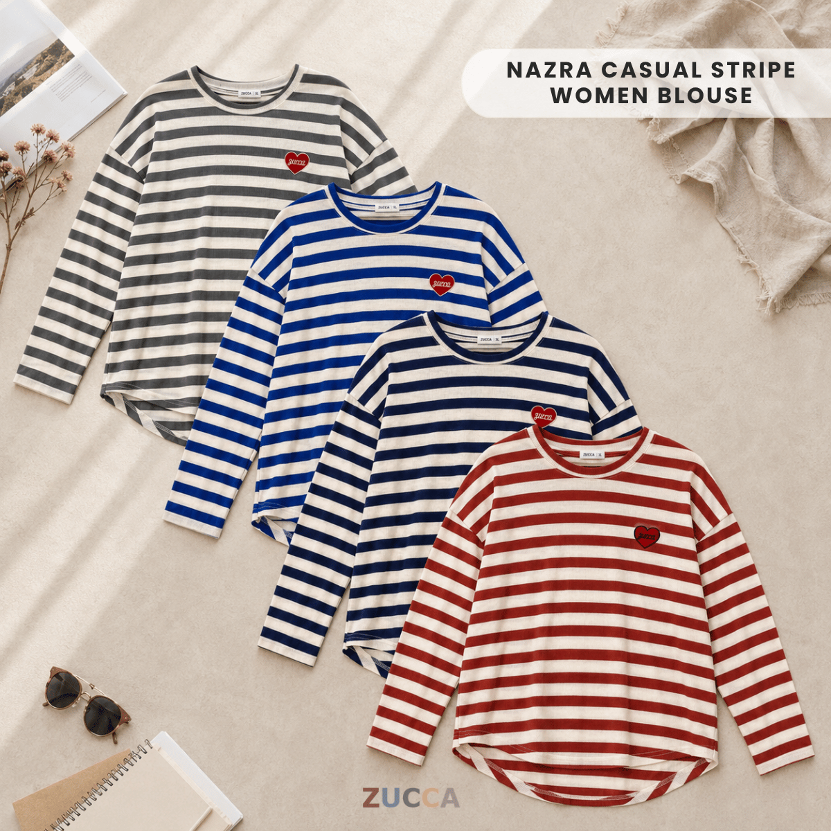 ZUCCA NAZRA CASUAL STRIPE WOMEN BLOUSE - MA200