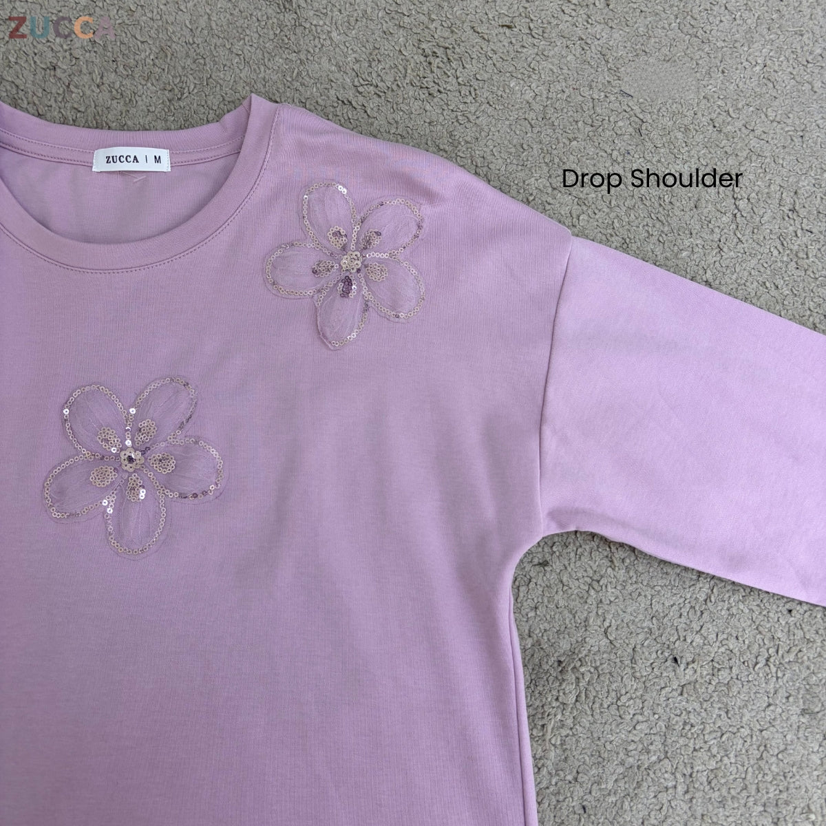 ZUCCA YULIANA FLORAL SEQUIN LONG SLEEVE MODEST WOMEN TOP - MA201