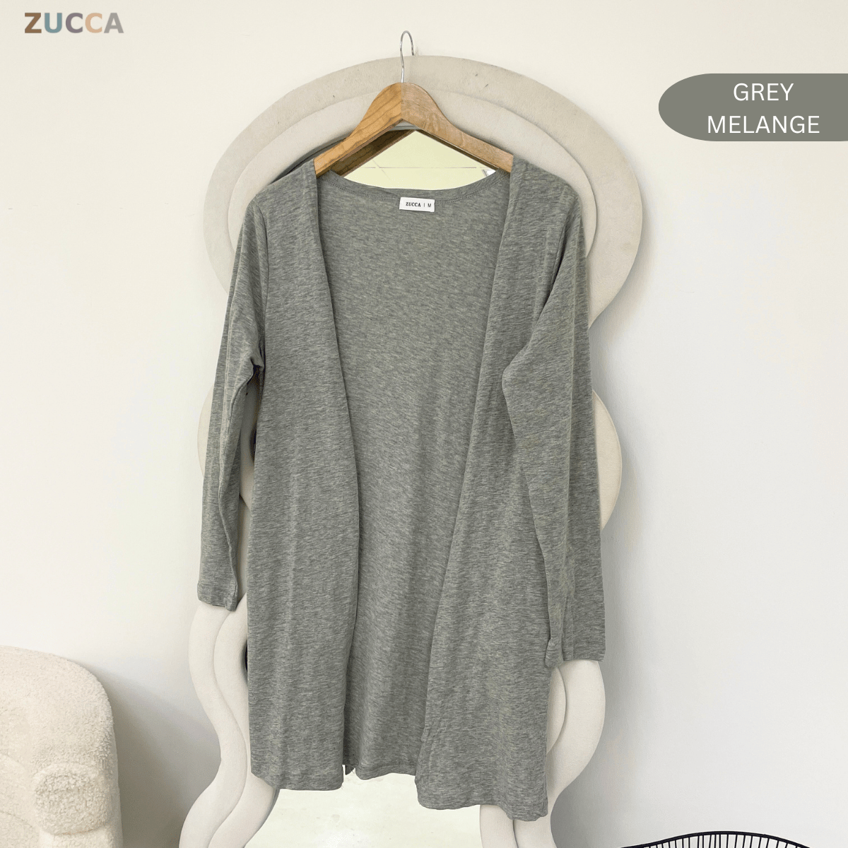 ZUCCA FIRAH V-NECK TEXTURED KNIT CARDIGAN - MA202 (GN292)
