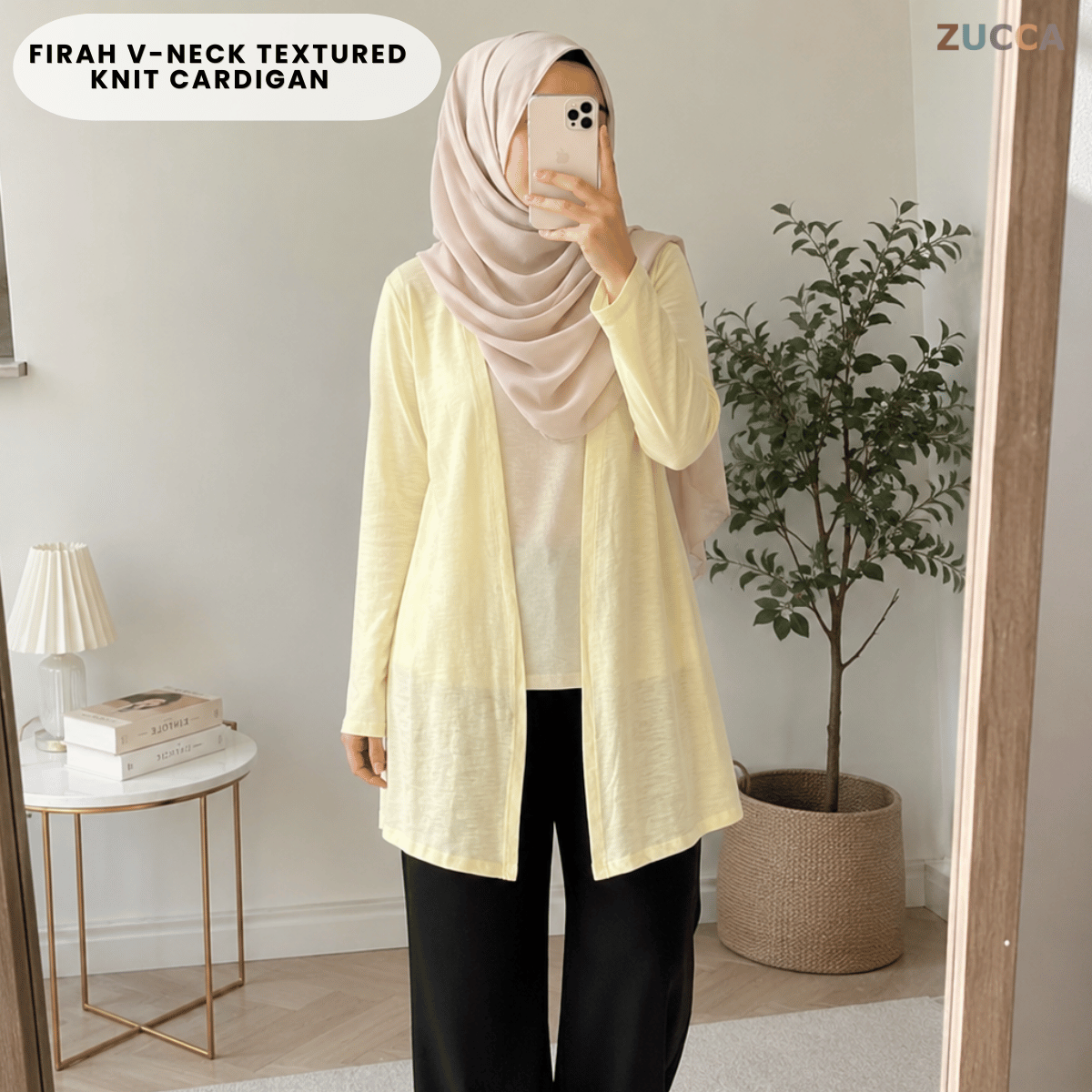 ZUCCA FIRAH V-NECK TEXTURED KNIT CARDIGAN - MA202 (GN292)