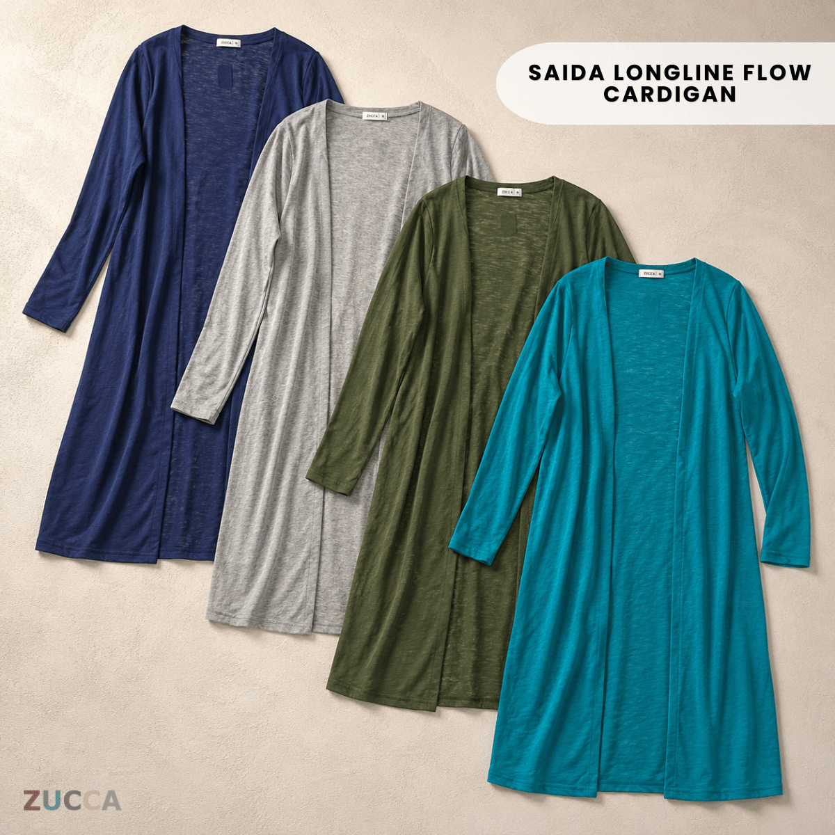ZUCCA SAIDA LONGLINE FLOW CARDIGAN - MA203 (GN292)