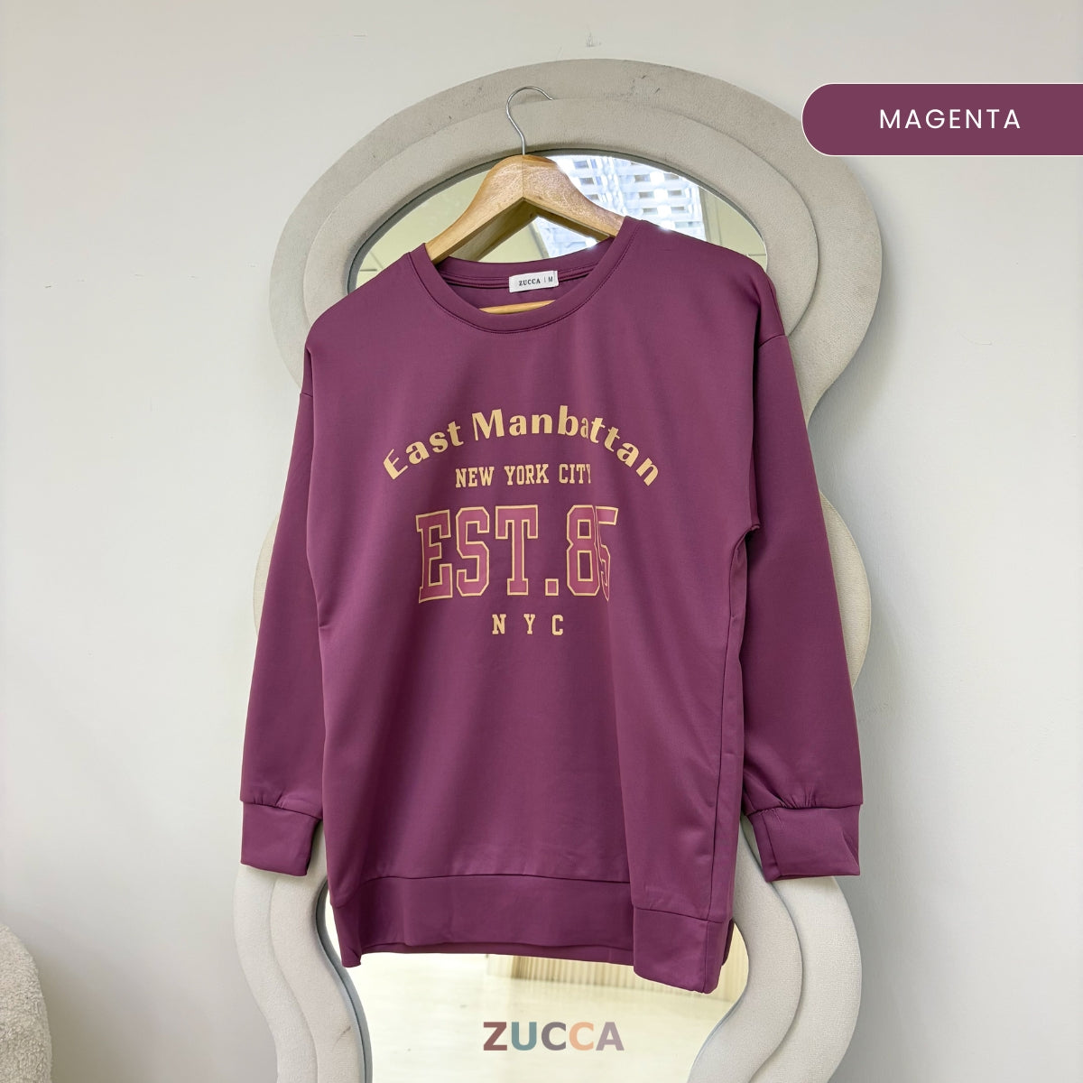 ZUCCA ZIANI CASUAL VARSITY PRINTED SWEATSHIRT WOMEN TOP - MA205