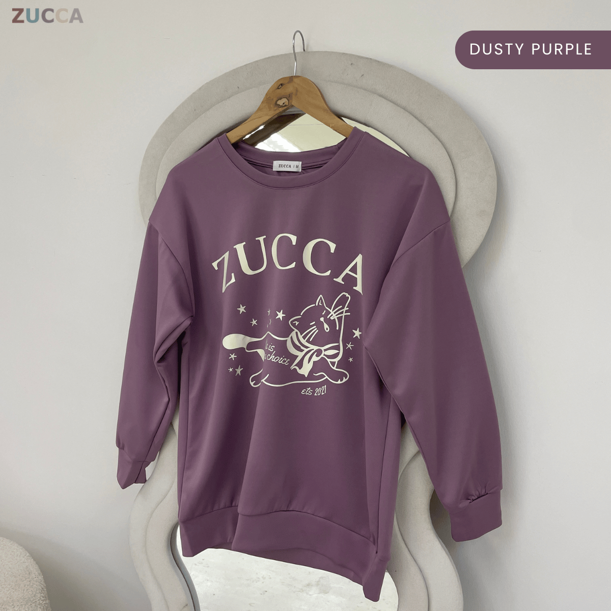 ZUCCA KIRANA CAT GRAPHIC OVERSIZED SWEATSHIRT - MA206