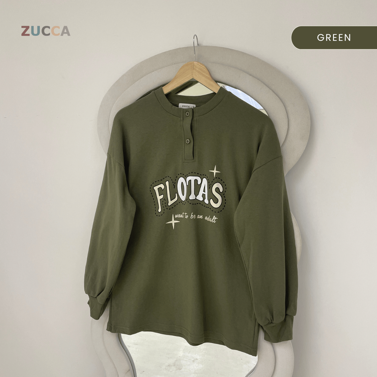 ZUCCA QALESYA OVERSIZED GRAPHIC TEE LONG SLEEVE - MA208