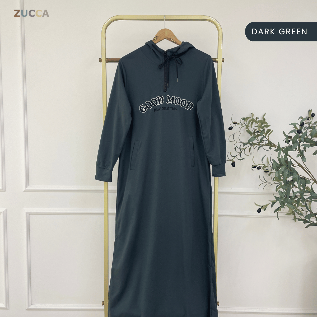 ZUCCA ILYANA DRAWSTRING HOODED LONG DRESS - MA211