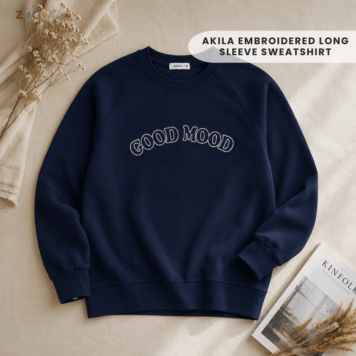 CLEARANCE ZUCCA AKILA EMBROIDERED LONG SLEEVE SWEATSHIRT – MA212