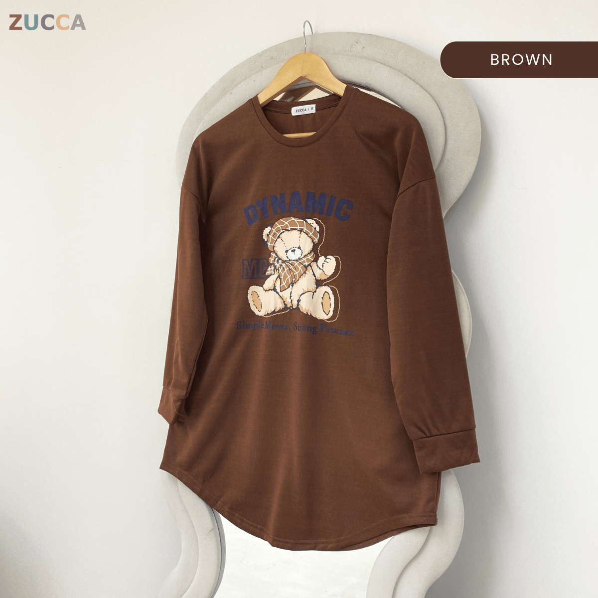 ZUCCA SHEZI DYNAMIC BEAR LONG SLEEVE TOP - MA215
