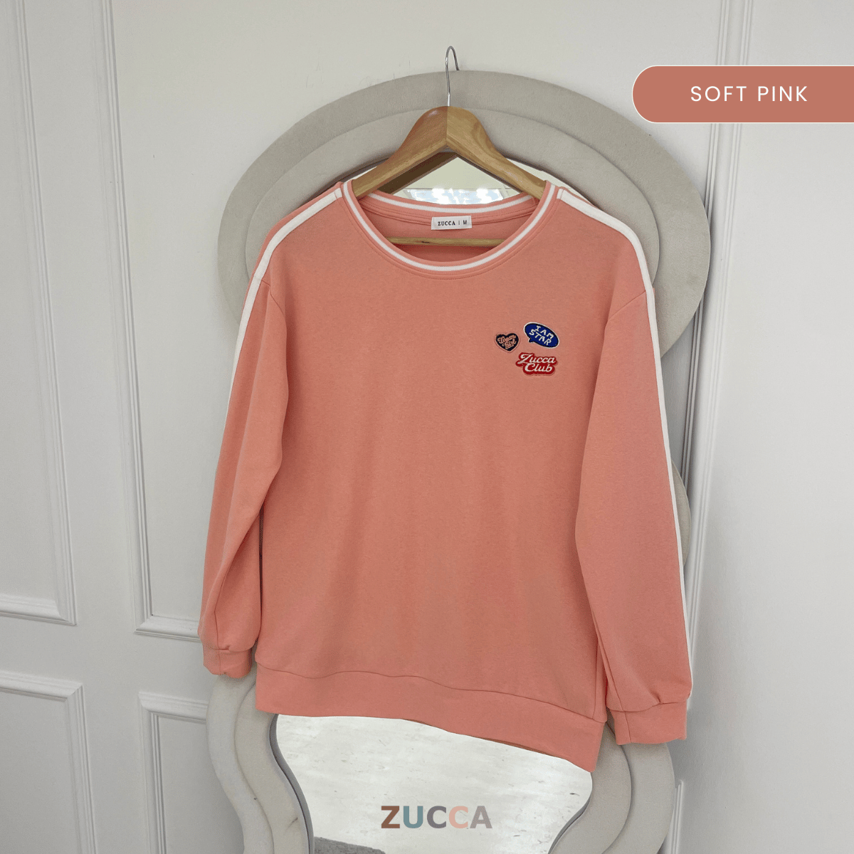 ZUCCA HASNITA EMBROIDERY PATCH LONG SLEEVE TOP - MA218