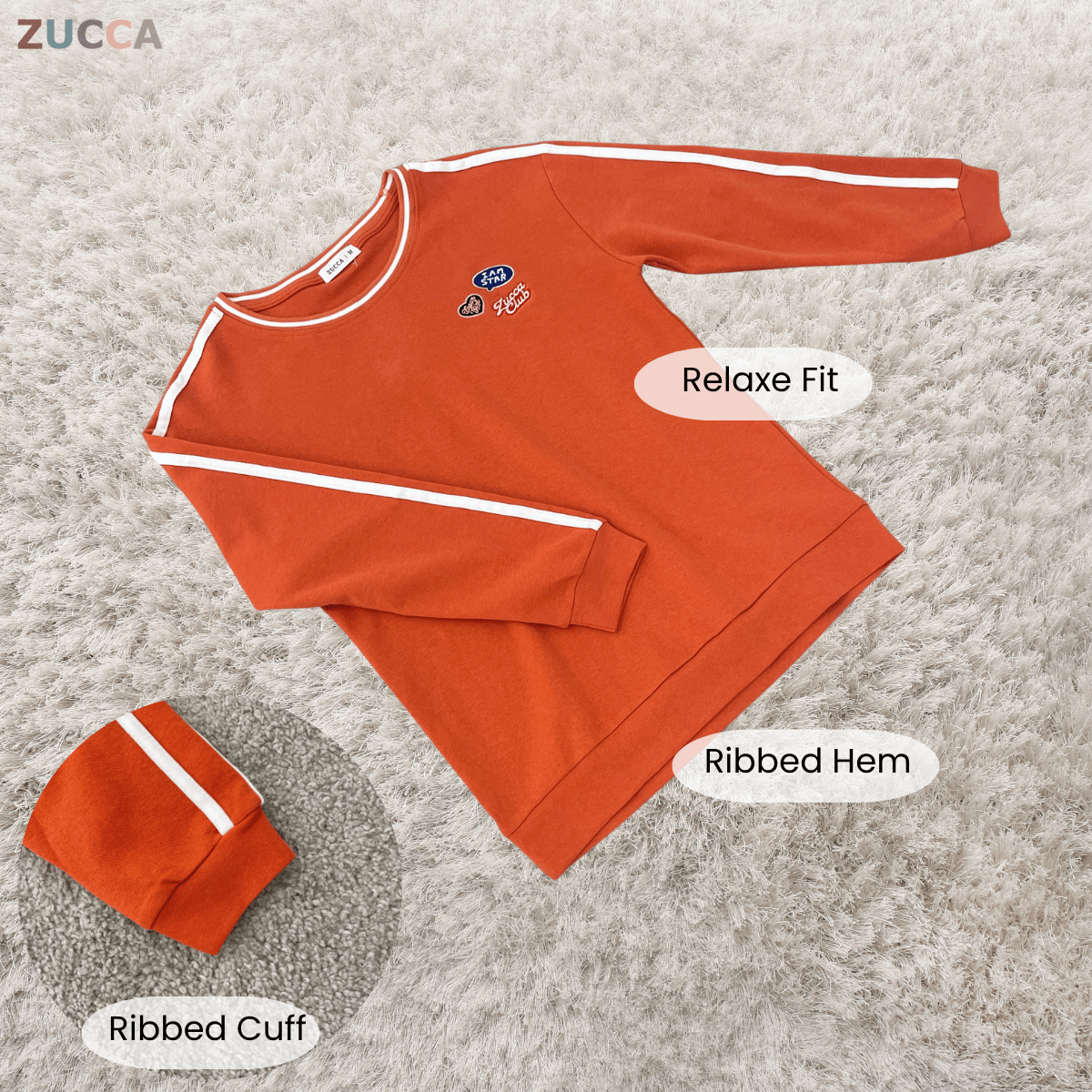 ZUCCA HASNITA EMBROIDERY PATCH LONG SLEEVE TOP - MA218