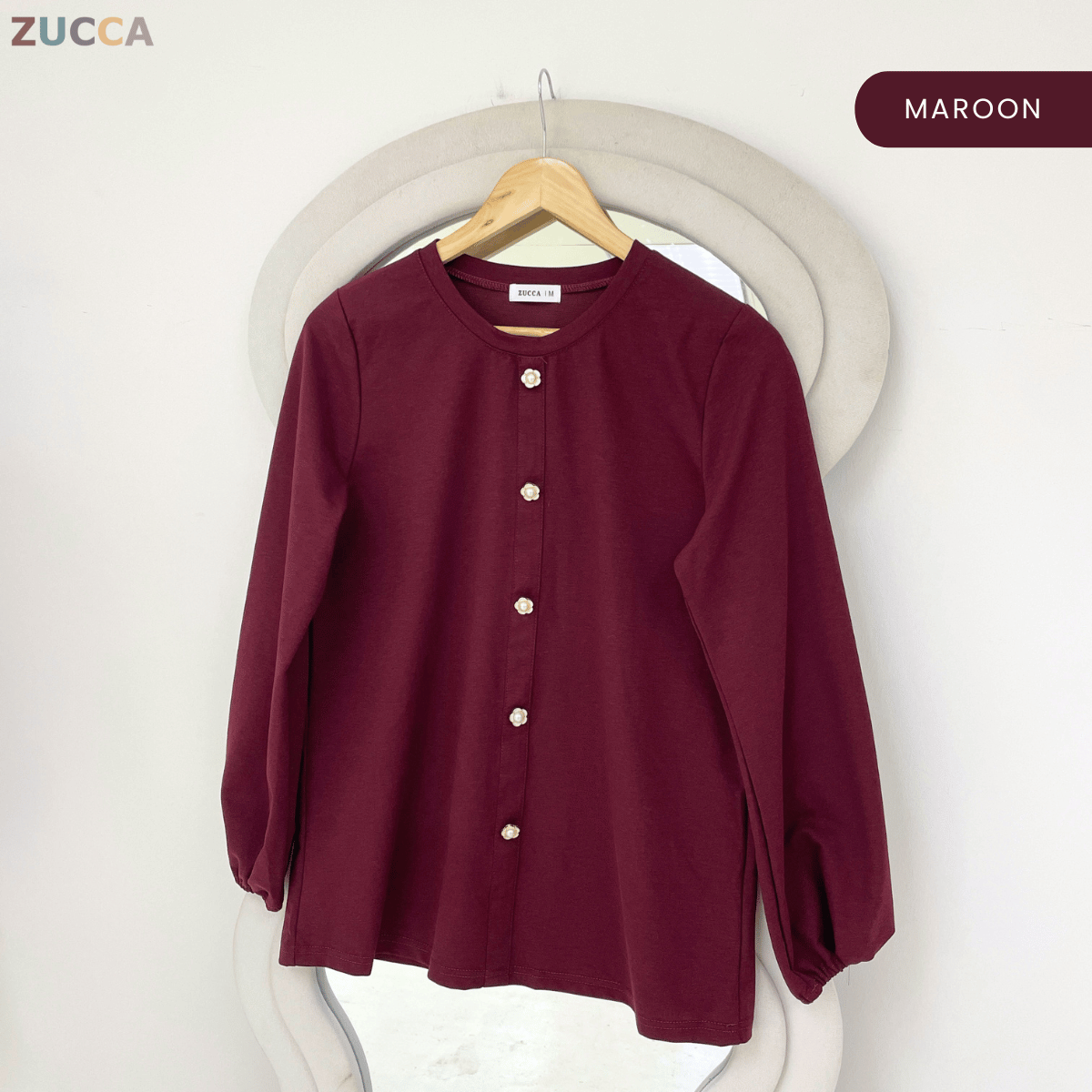 ZUCCA ZAINA BUTTON MODEST LONG SLEEVE BLOUSE - MA219