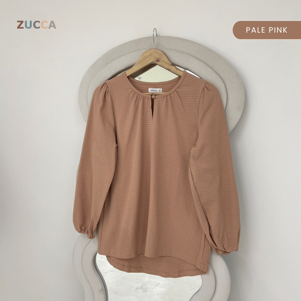 ZUCCA NAYRA TEXTURED BUTTON LONG SLEEVE BLOUSE - MA220(GN122)