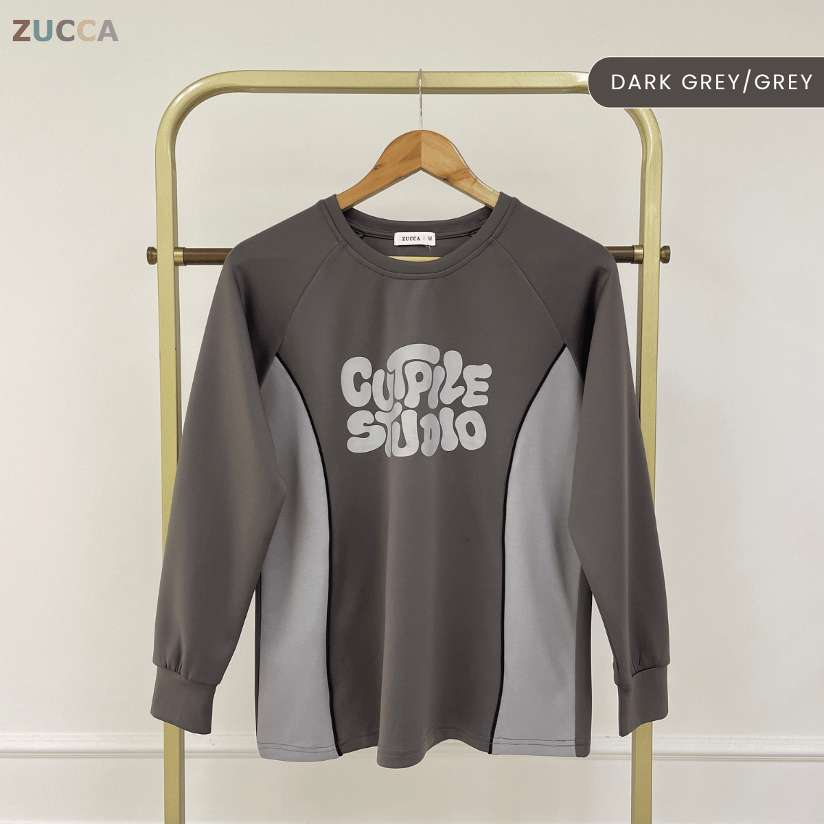 ZUCCA AFIFA CONTRAST PANEL LONG SLEEVE TOP - MA221