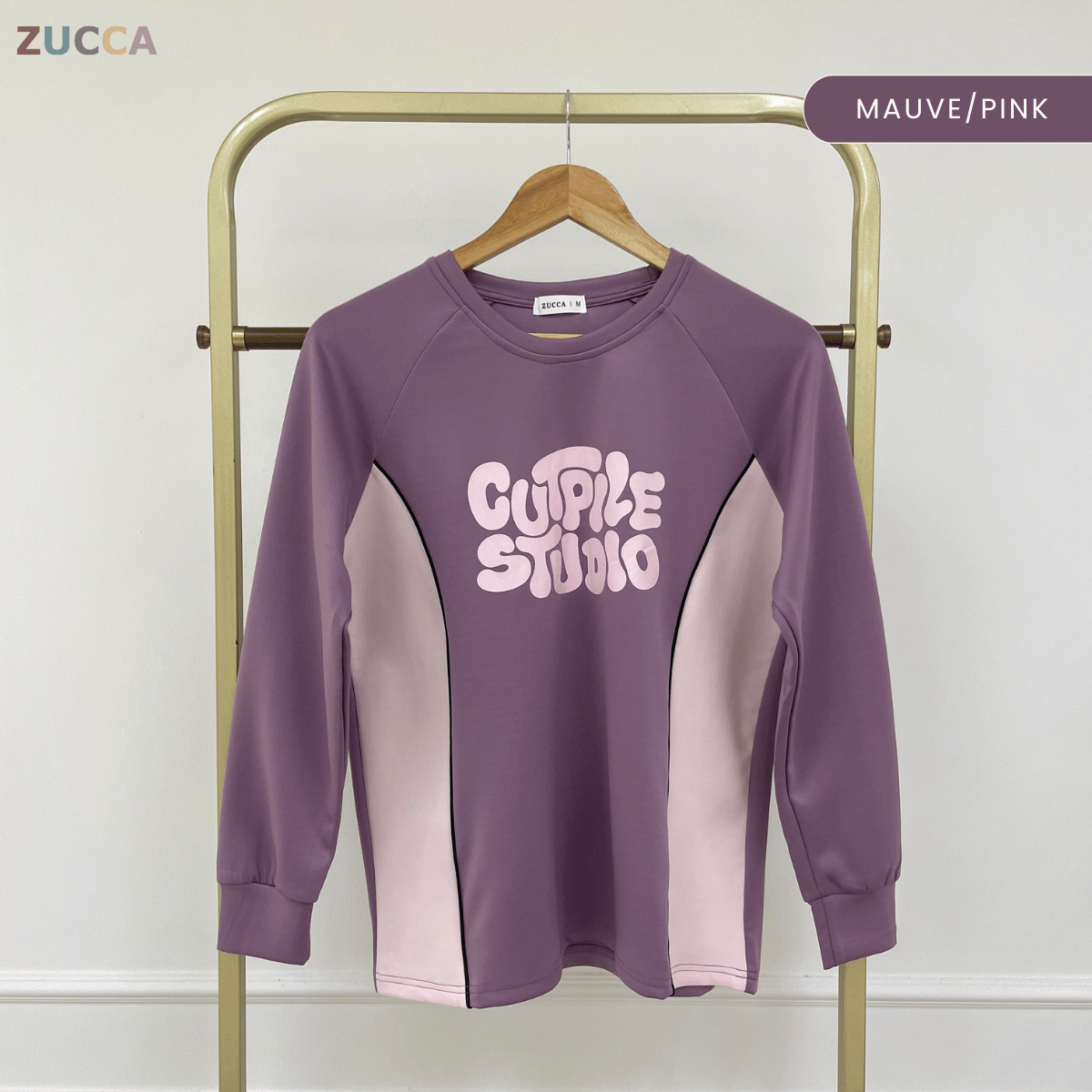 ZUCCA AFIFA CONTRAST PANEL LONG SLEEVE TOP - MA221