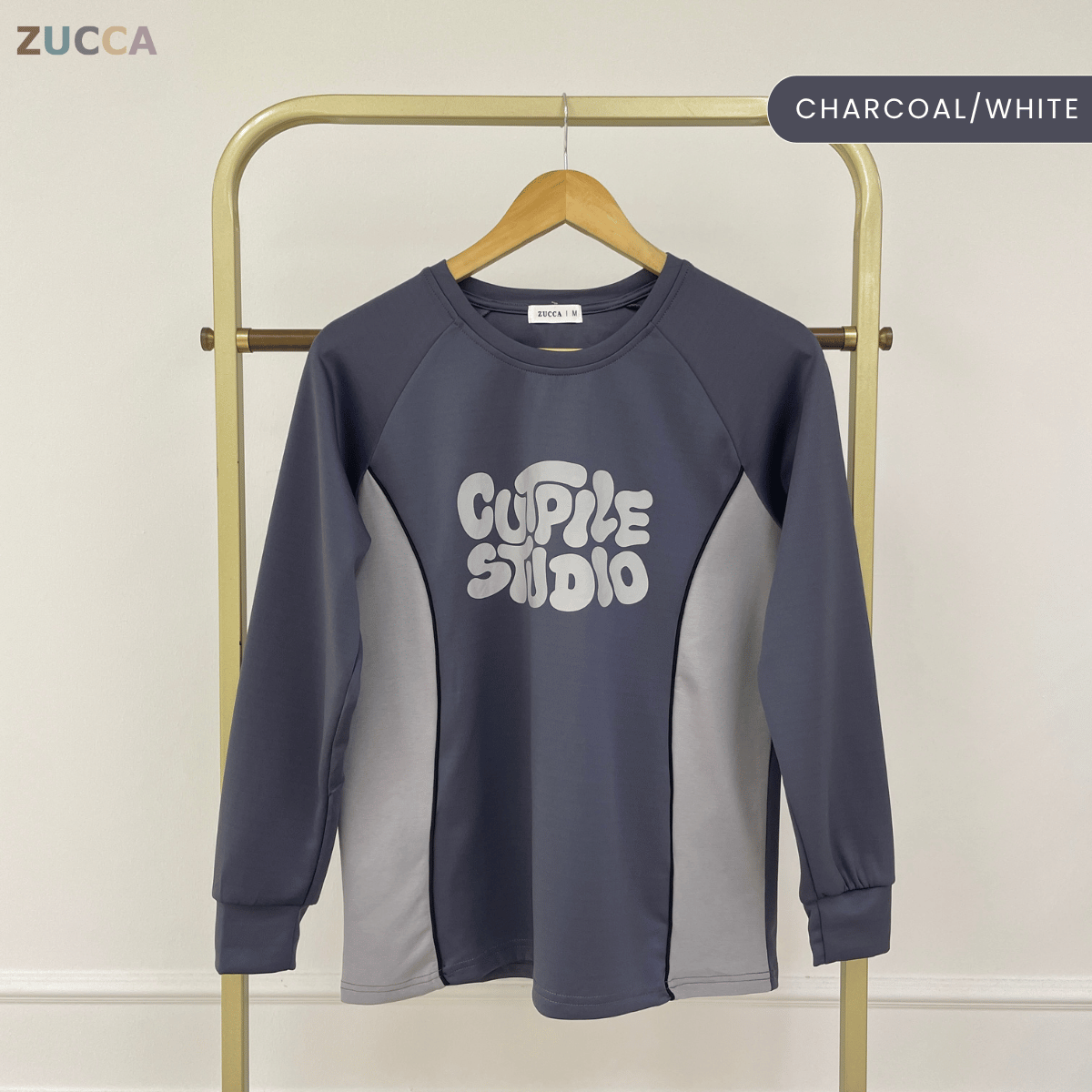 ZUCCA AFIFA CONTRAST PANEL LONG SLEEVE TOP - MA221