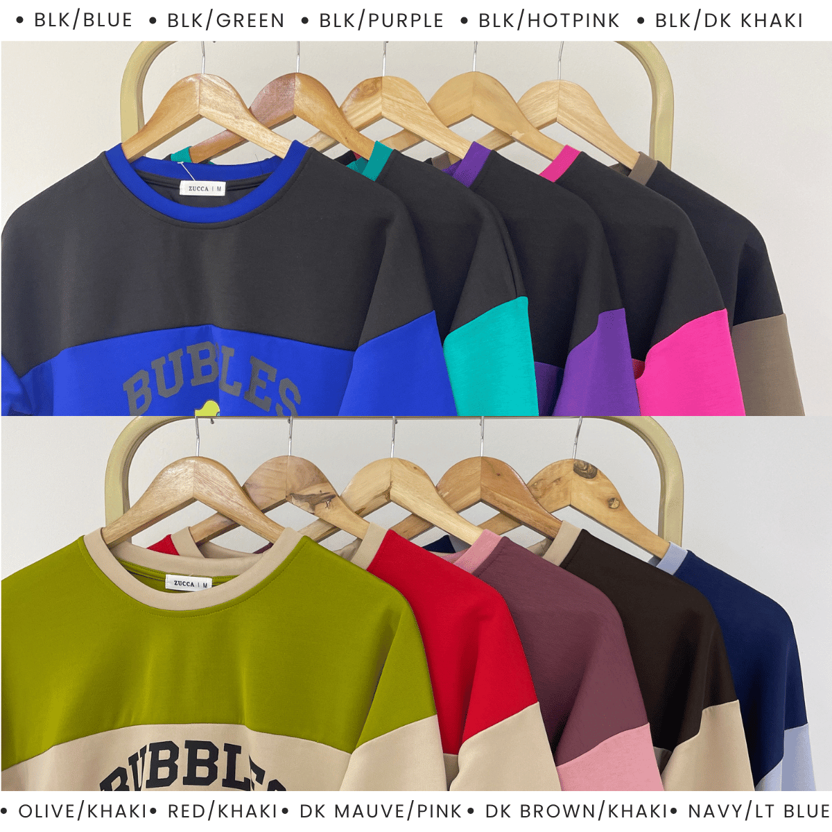 ZUCCA ZAMIRA COLORBLOCK DAILY SWEATSHIRT - MA222