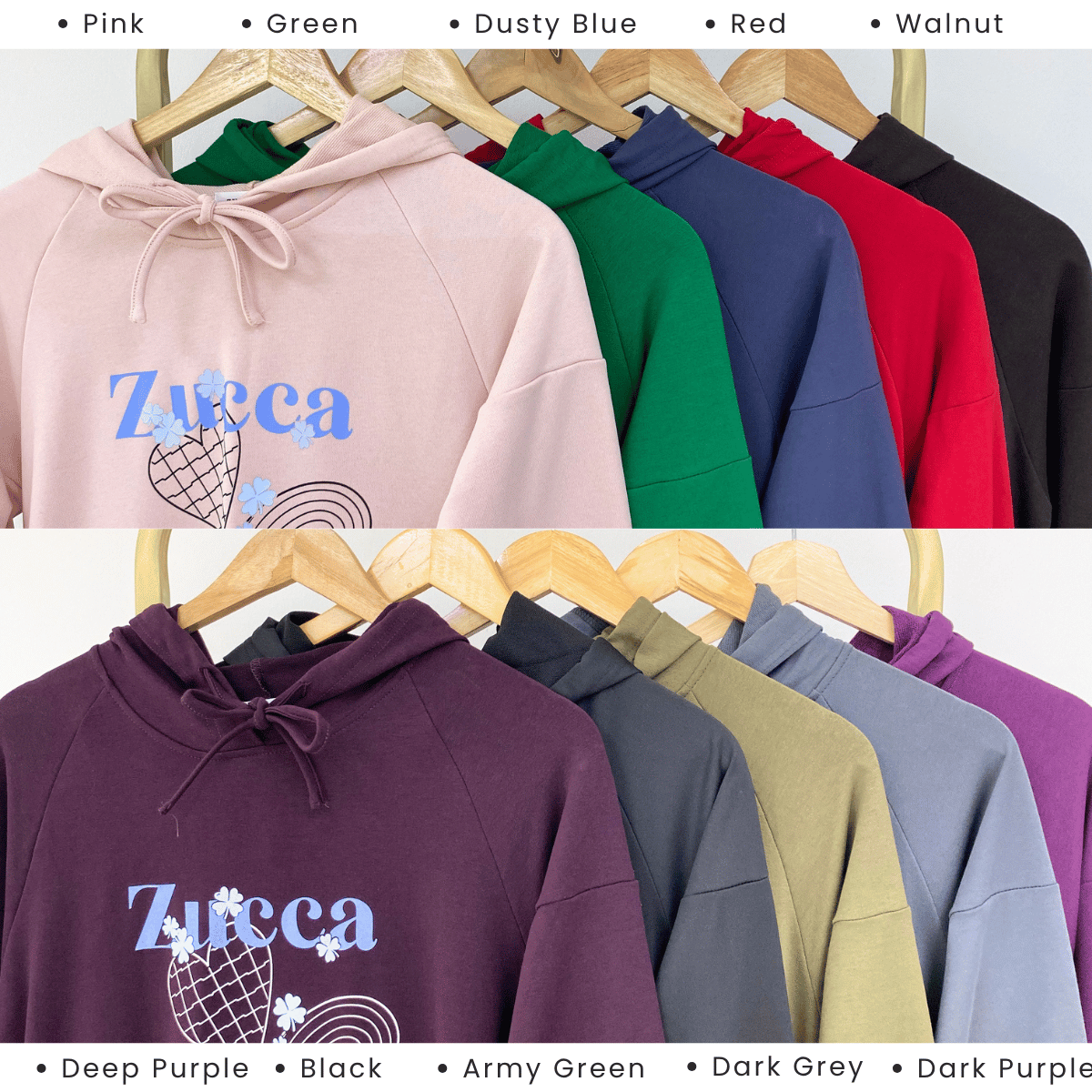 ZUCCA DAIYA GRAPHIC HOODIE LONG DRESS-MA223