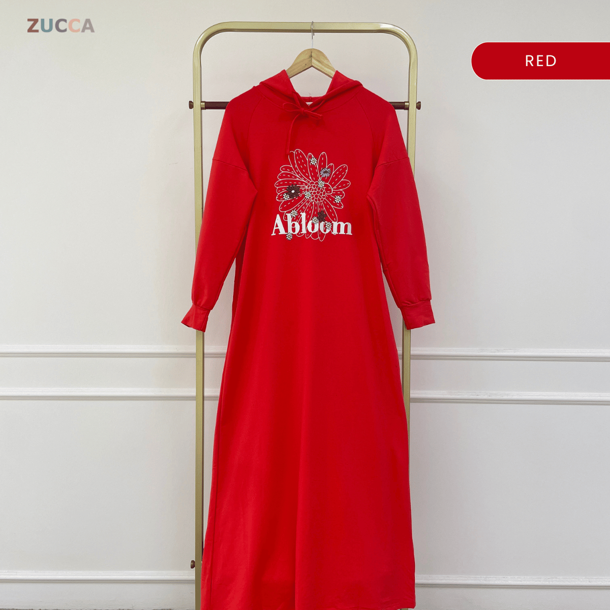 ZUCCA AMEENA FLORAL CASUAL HOODIE DRESS-MA224