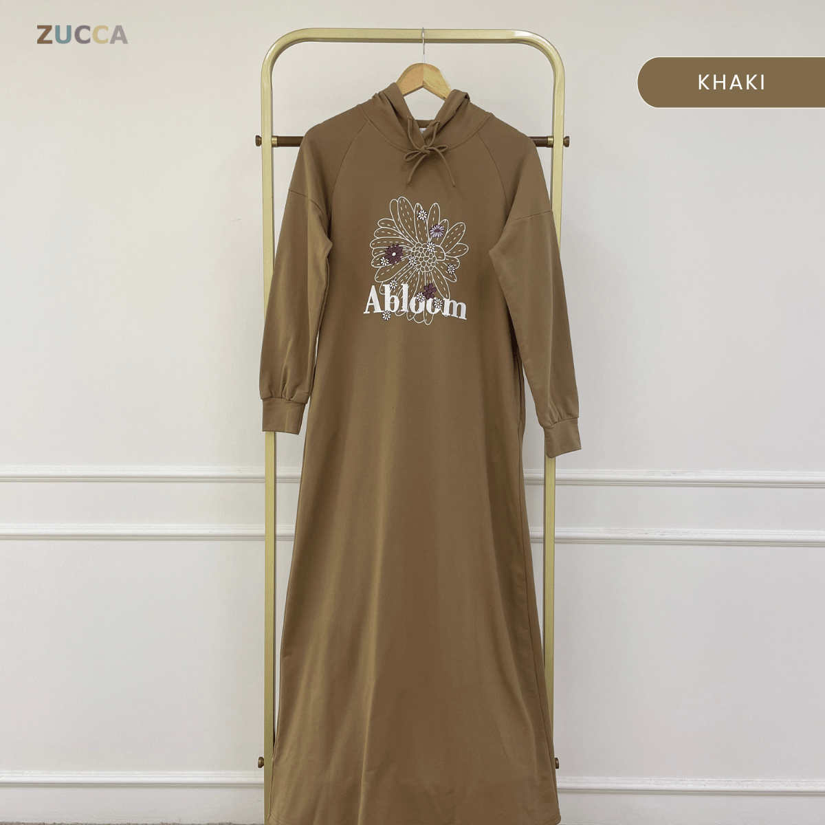ZUCCA AMEENA FLORAL CASUAL HOODIE DRESS-MA224