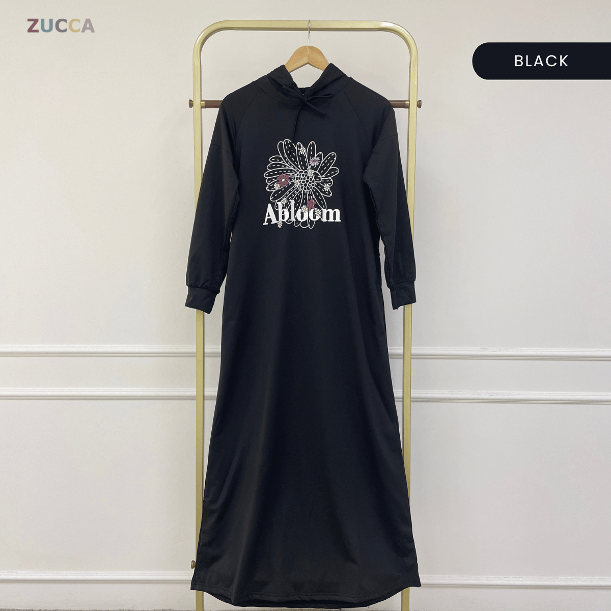 ZUCCA AMEENA FLORAL CASUAL HOODIE DRESS-MA224