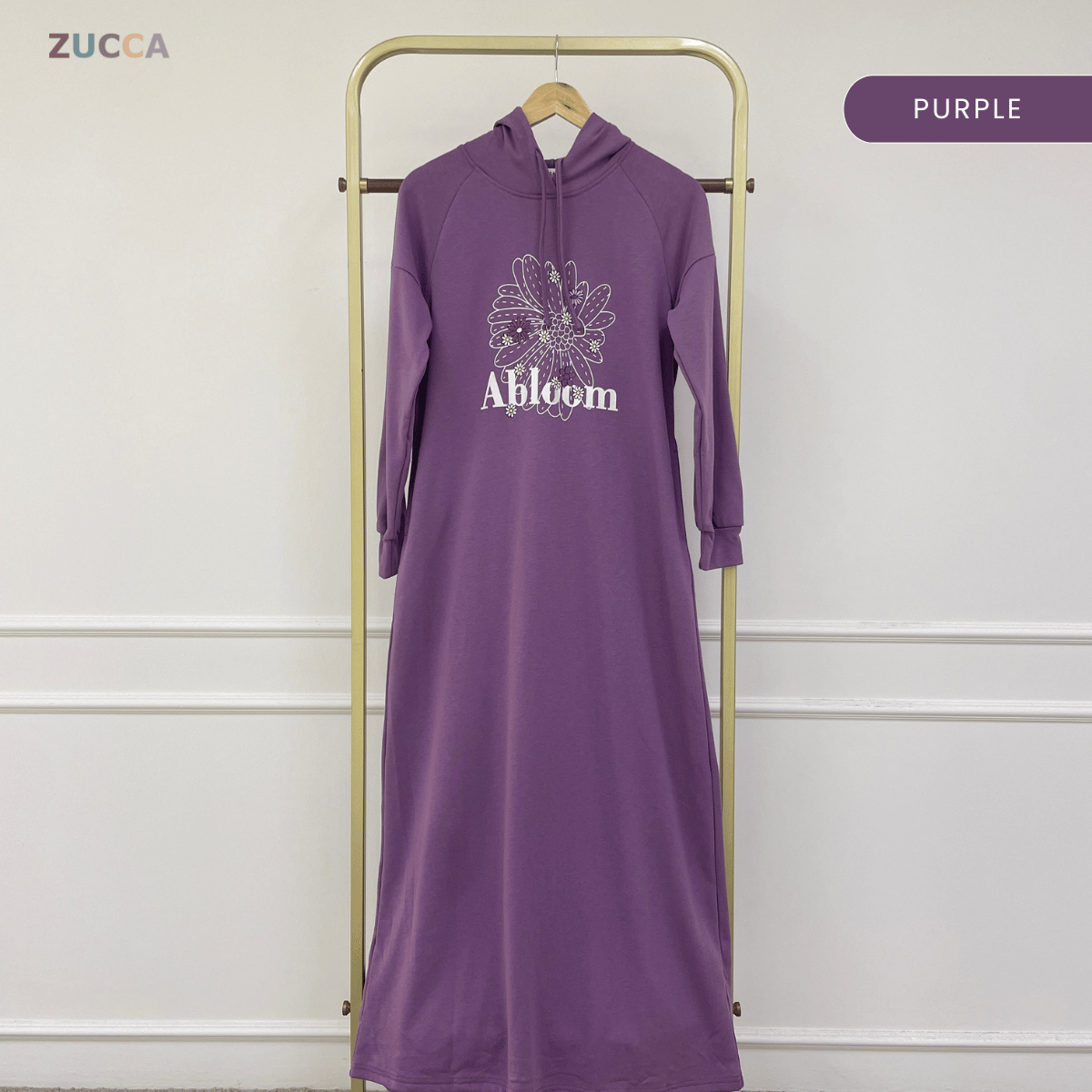 ZUCCA AMEENA FLORAL CASUAL HOODIE DRESS-MA224