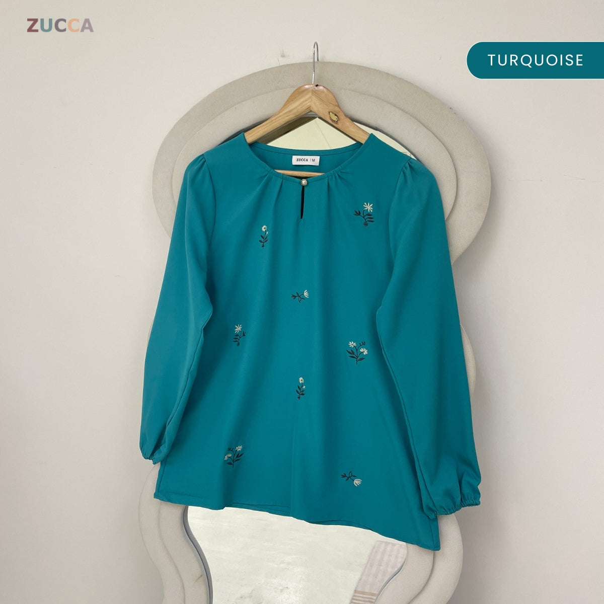 ZUCCA ADELIA WOMEN KASUAL BLOUSE FLORAL LONG SLEEVE - MA225