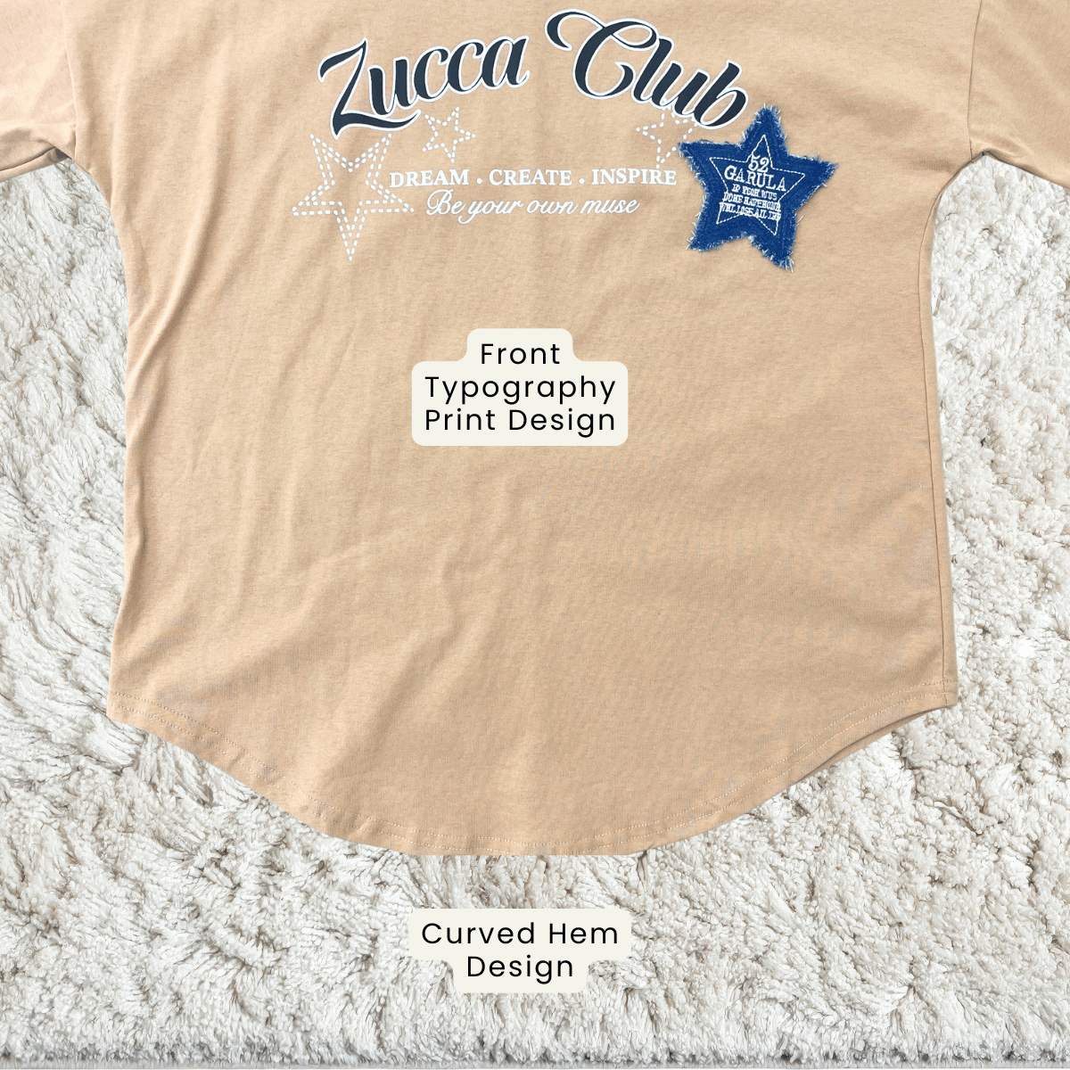 ZUCCA HAYFA STAR CLUB OVERSIZED LONG SLEEVE TOP - MA229