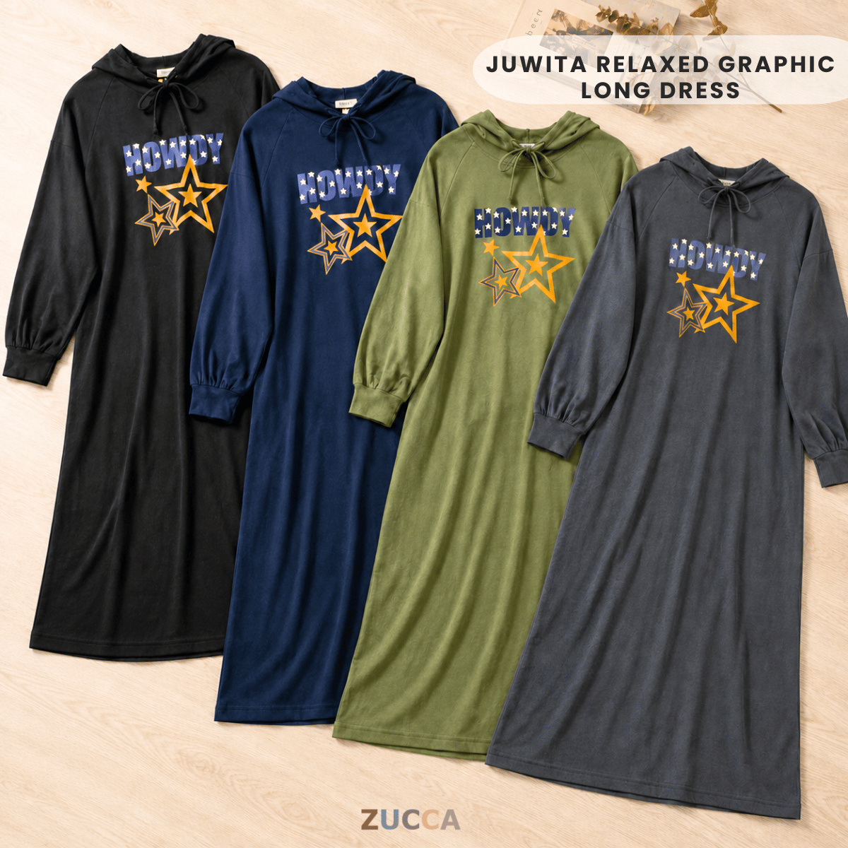ZUCCA JUWITA RELAXED GRAPHIC LONG DRESS -MA230