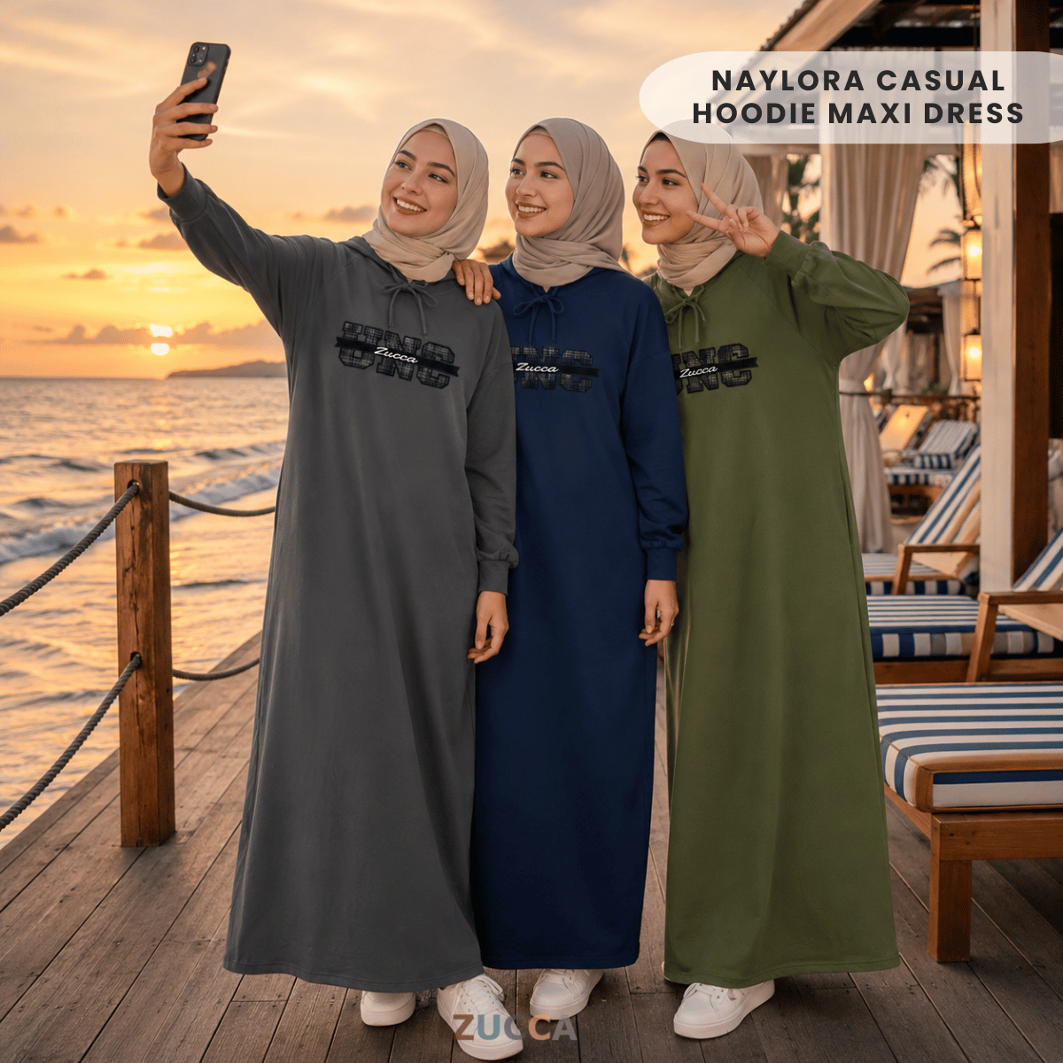 ZUCCA NAYLORA CASUAL HOODIE MAXI DRESS – MA231