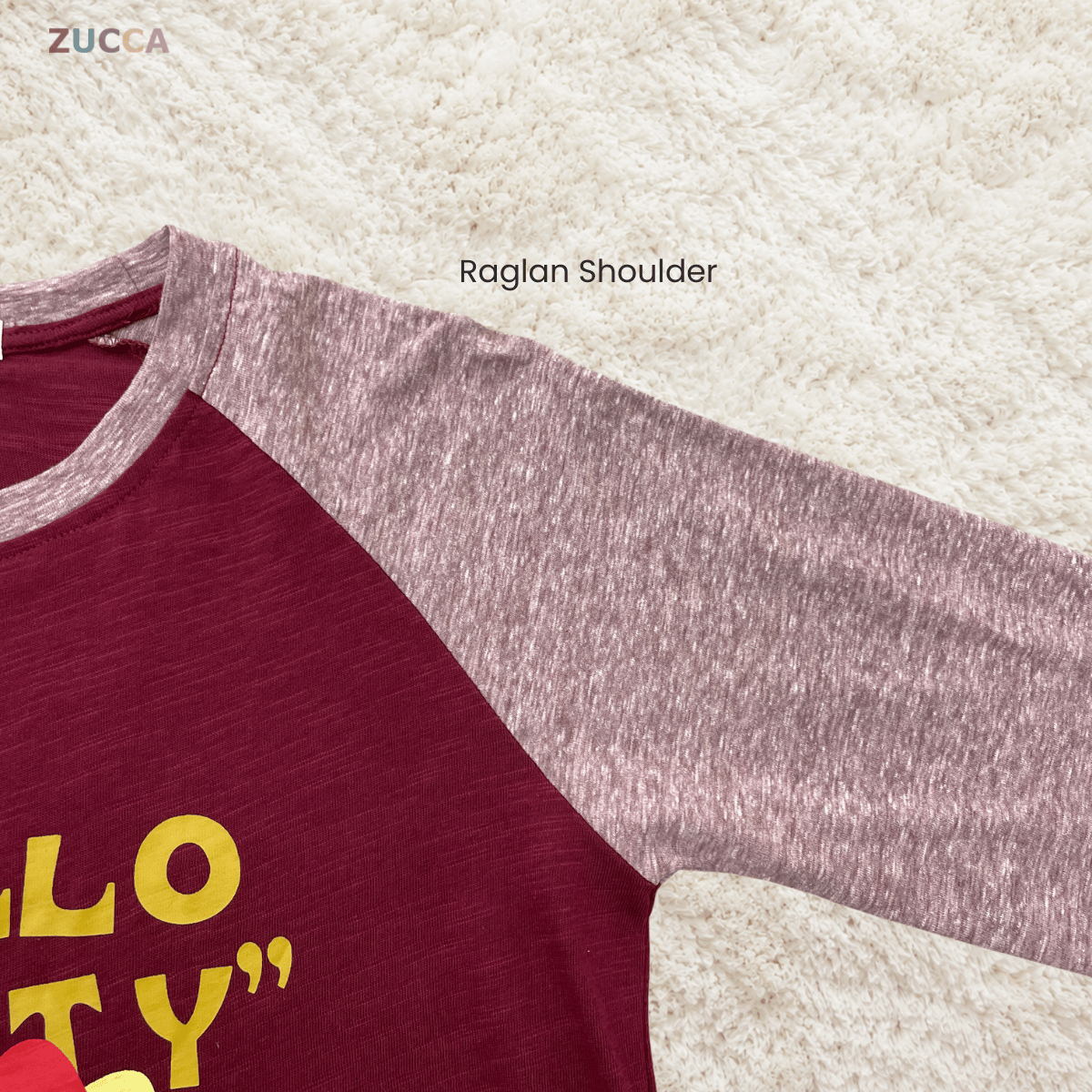ZUCCA ABIGAIL HELLO KITTY RAGLAN LONG SLEEVE TOP -MA232