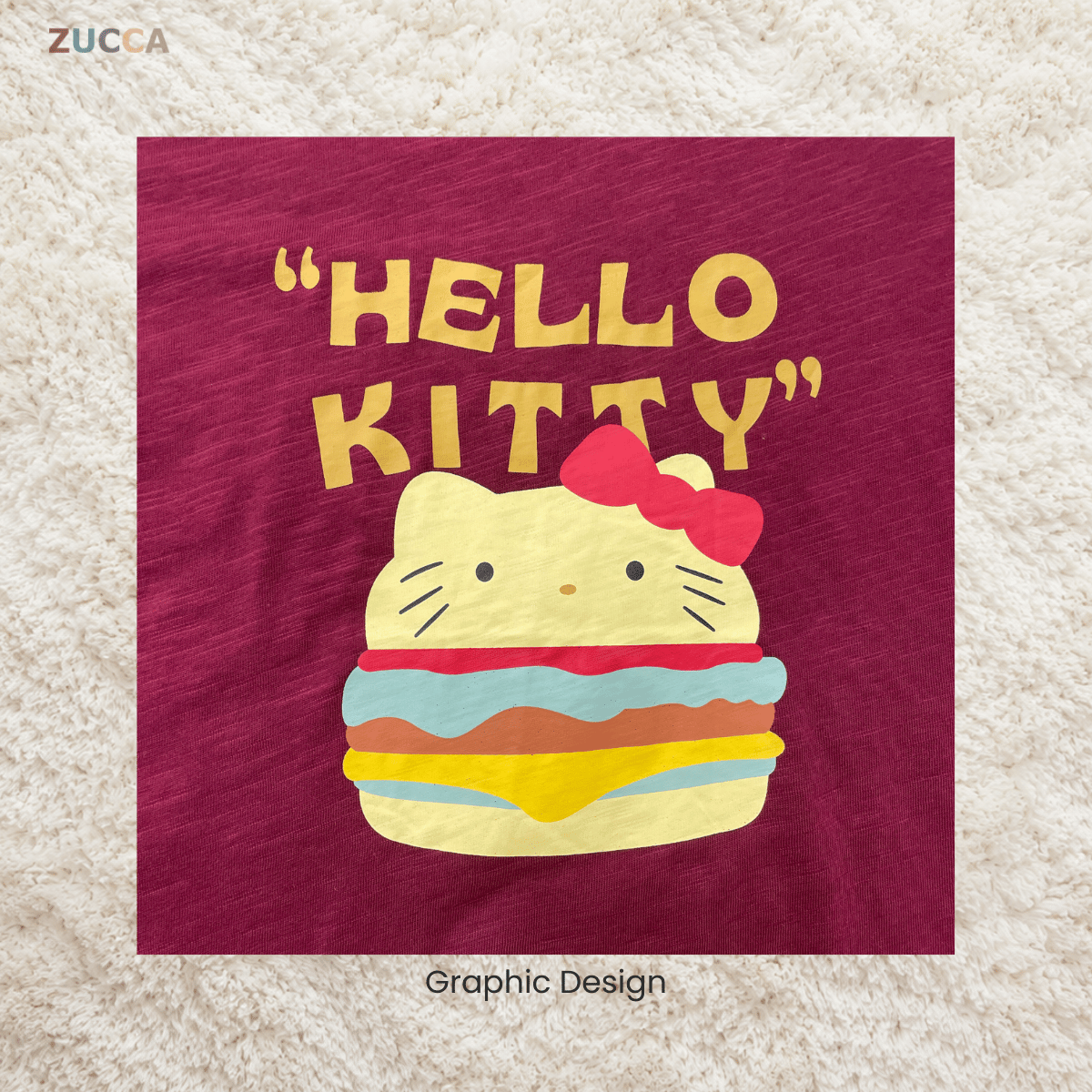 ZUCCA ABIGAIL HELLO KITTY RAGLAN LONG SLEEVE TOP -MA232