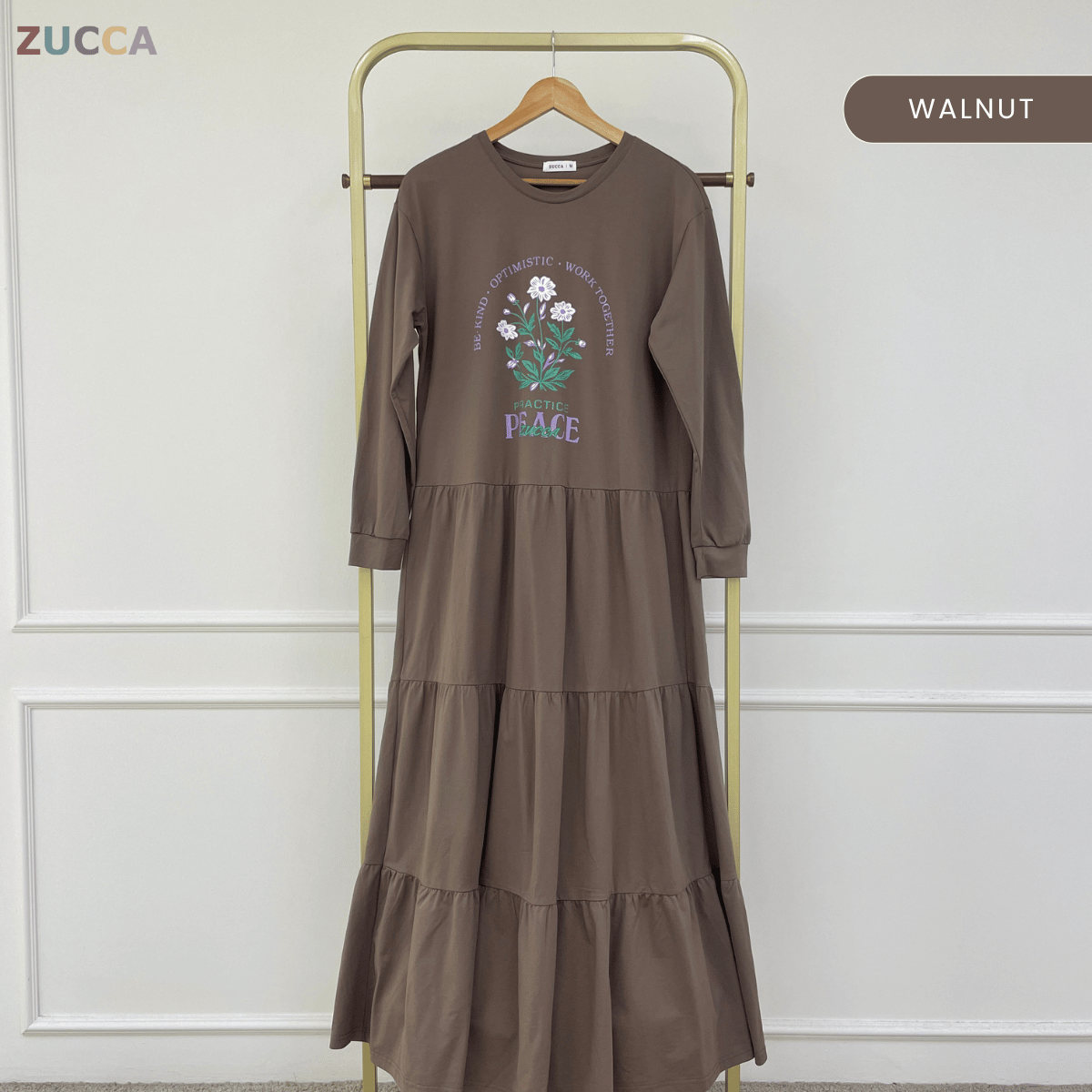ZUCCA MAHEERA FLORAL GRAPHIC TIERED MAXI DRESS-MA234