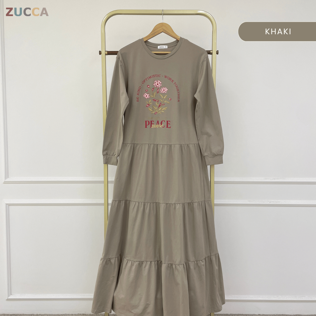 ZUCCA MAHEERA FLORAL GRAPHIC TIERED MAXI DRESS-MA234