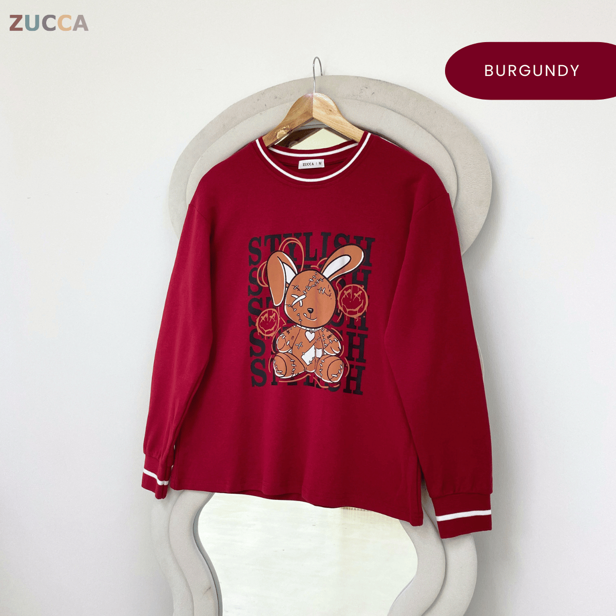 ZUCCA FARAHIN COMFY LONG SLEEVE SWEATSHIRT-MA235