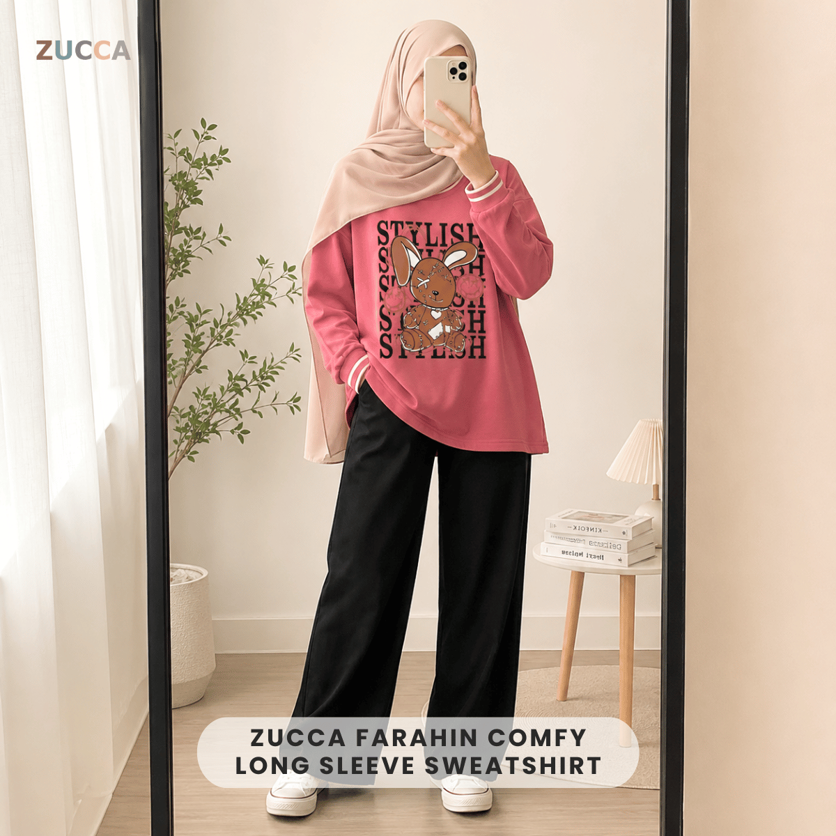 ZUCCA FARAHIN COMFY LONG SLEEVE SWEATSHIRT-MA235