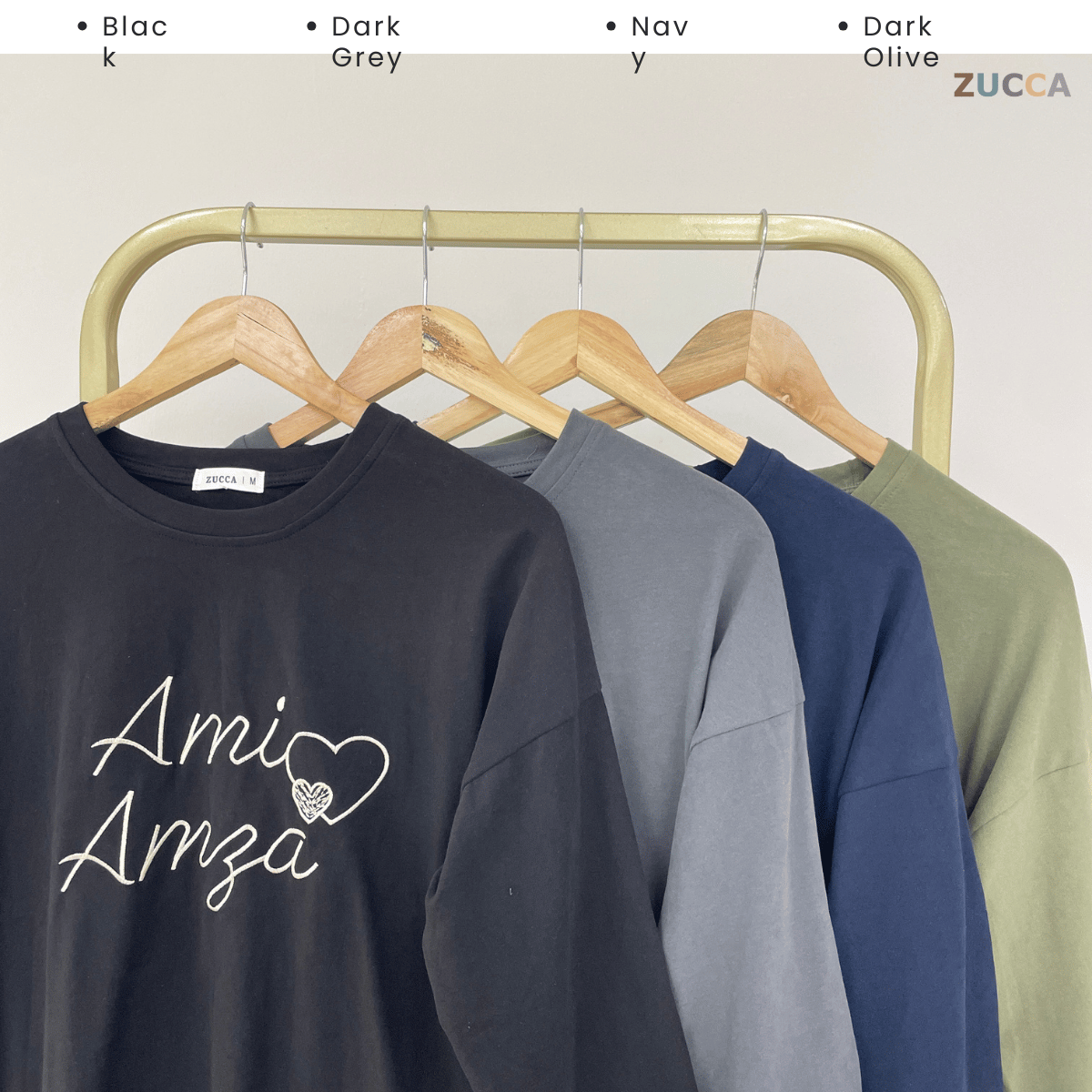 ZUCCA ATIRA LOVE EMBROIDERY LONG SLEEVE TOP- MA237