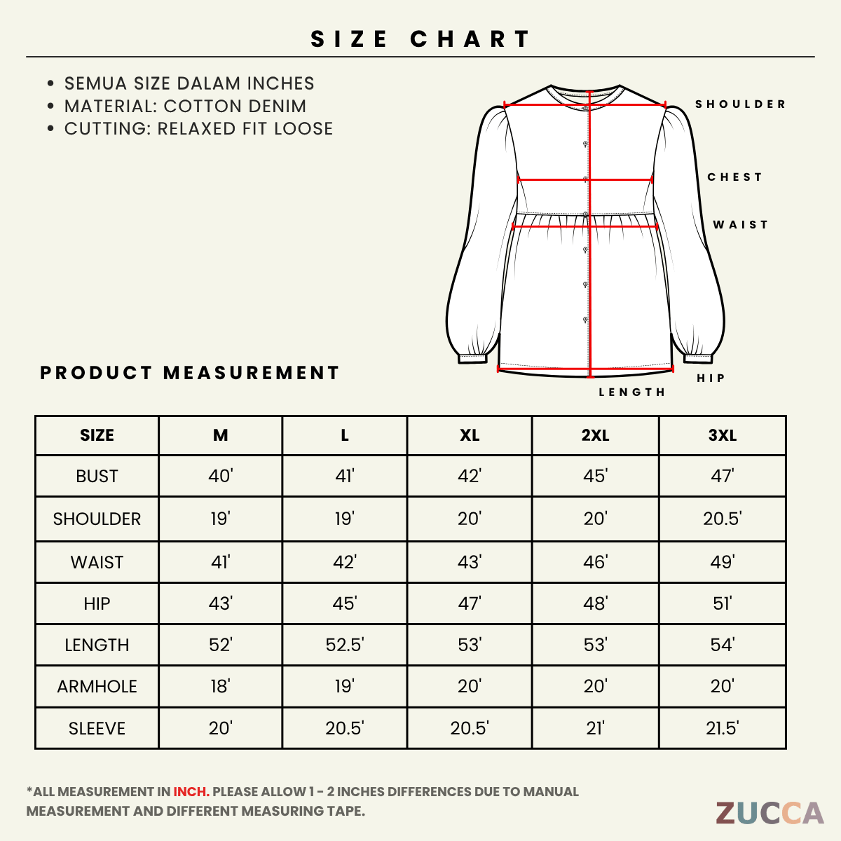 ZUCCA IZATI FLORAL EMBROIDERY DENIM TUNIC - MA238