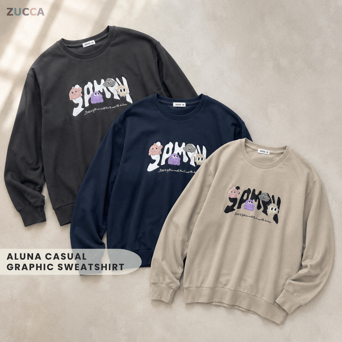 ZUCCA ALUNA CASUAL GRAPHIC SWEATSHIRT - MA242