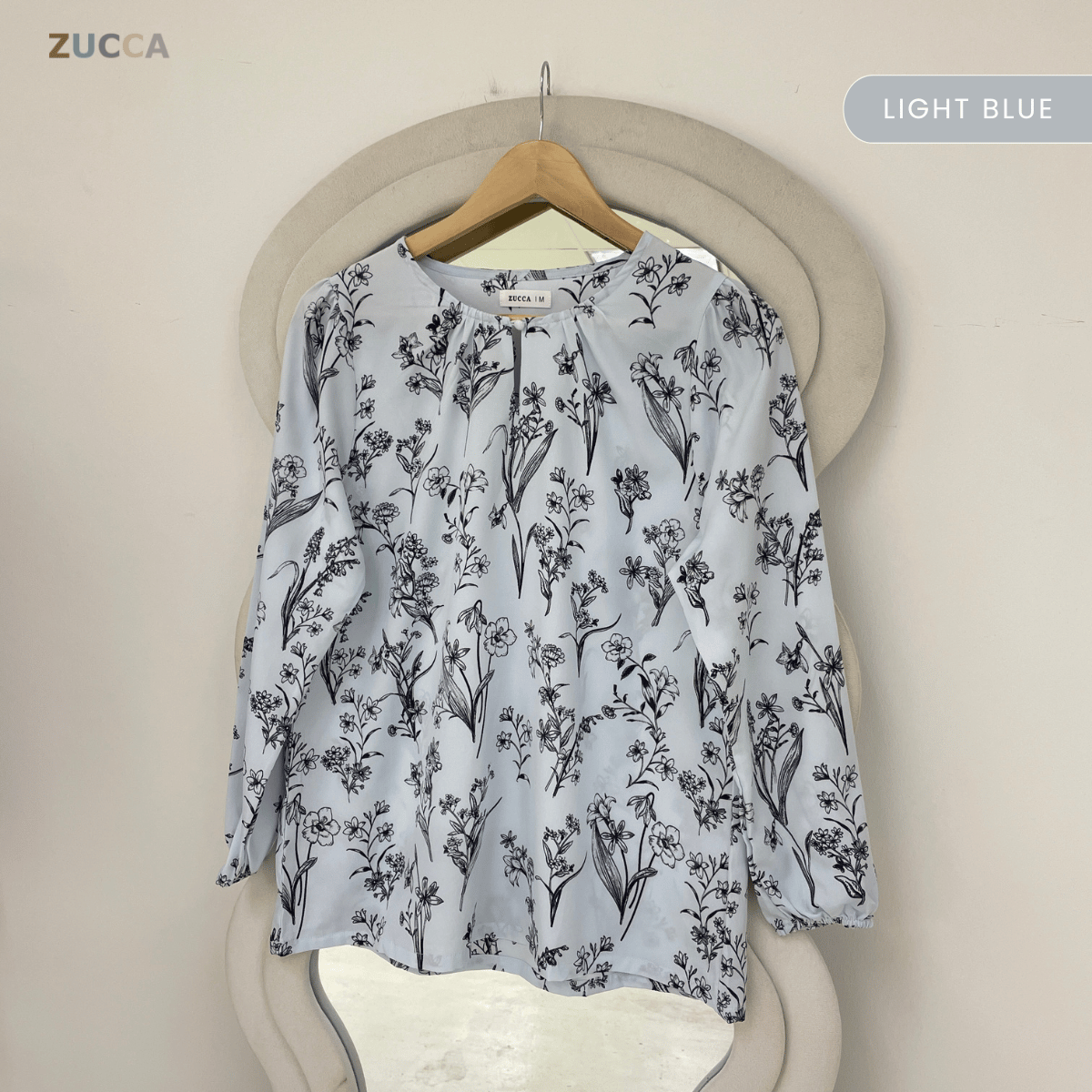 ZUCCA AIDINA BOTANICAL FLORAL PRINT MODEST BLOUSE – MA243