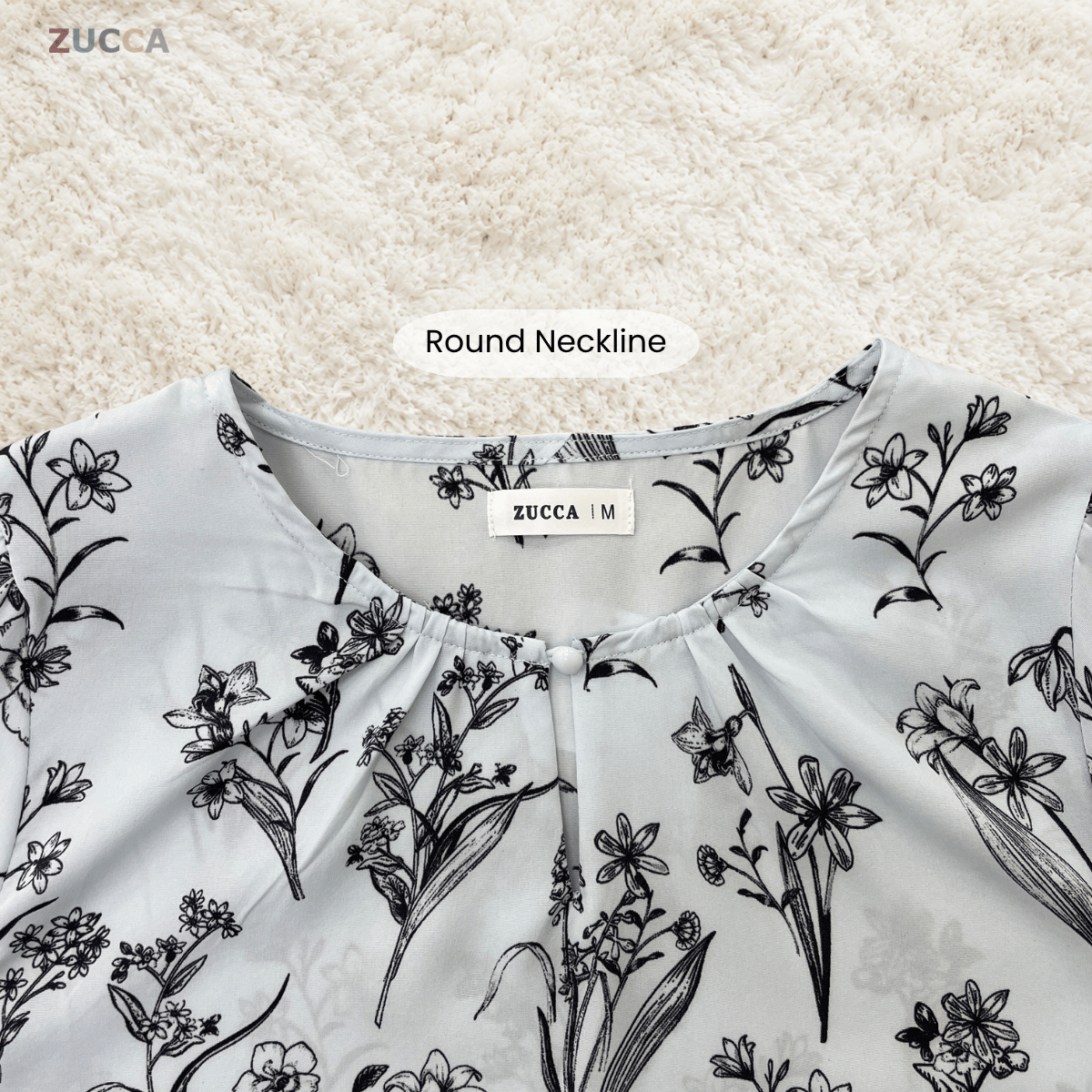 ZUCCA AIDINA BOTANICAL FLORAL PRINT MODEST BLOUSE – MA243
