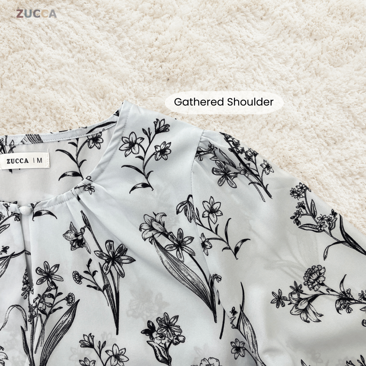 ZUCCA AIDINA BOTANICAL FLORAL PRINT MODEST BLOUSE – MA243
