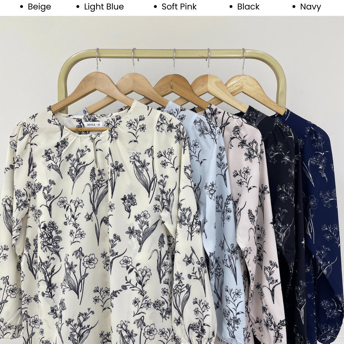 ZUCCA AIDINA BOTANICAL FLORAL PRINT MODEST BLOUSE – MA243
