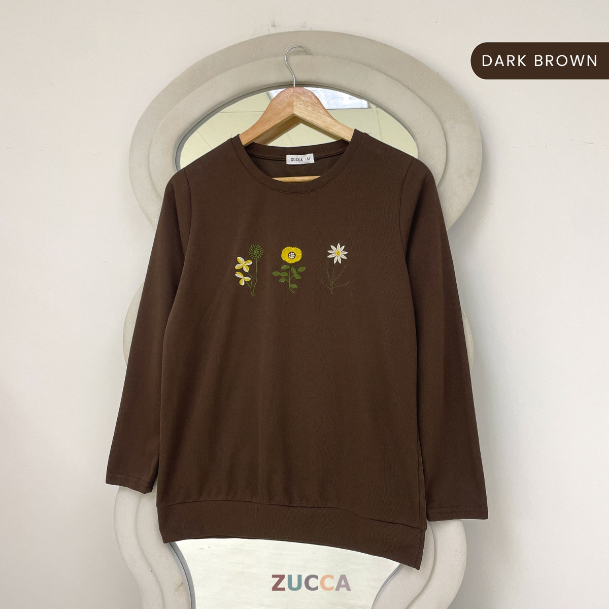 ZUCCA MAXINE BLAUS KASUAL WANITA DENGAN SULAMAN BUNGA - MA247